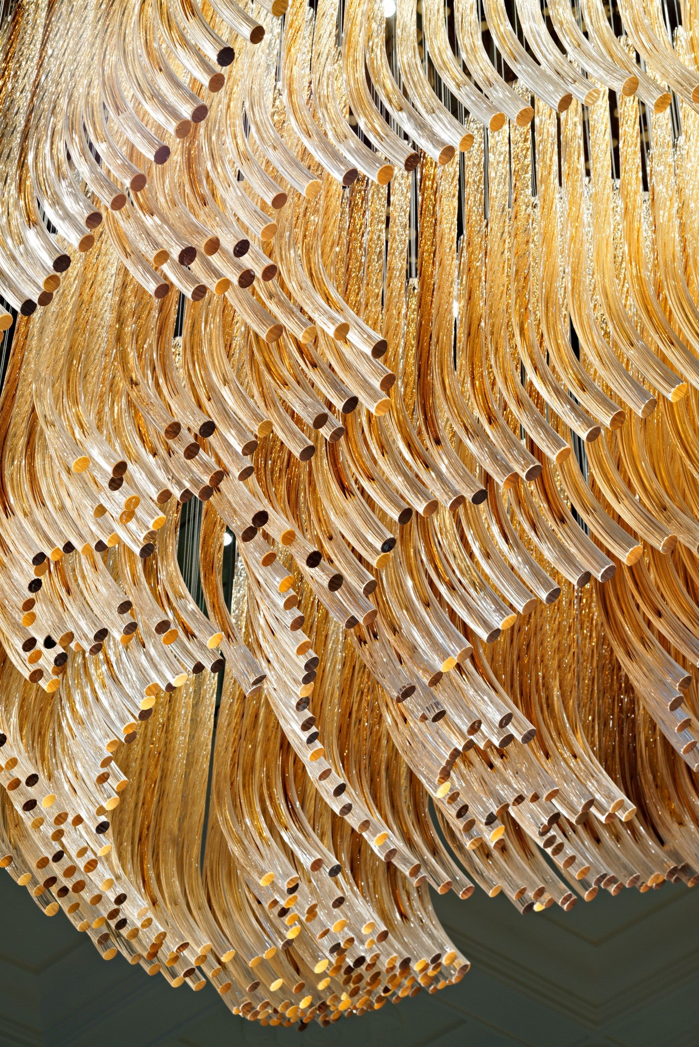 Floral Amber Glass Tube Project Installation