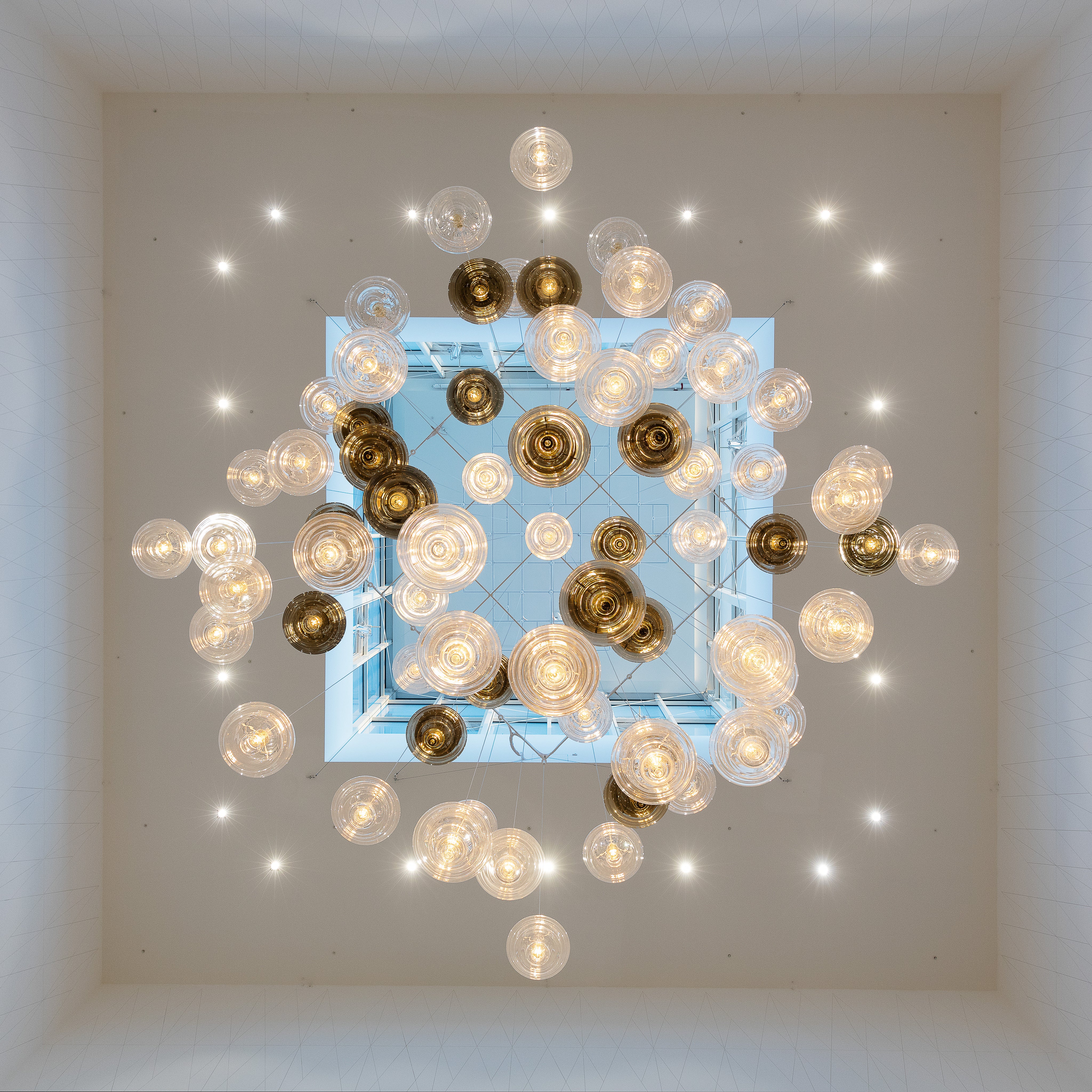 Clear & Tea Cone Glass Project Installation