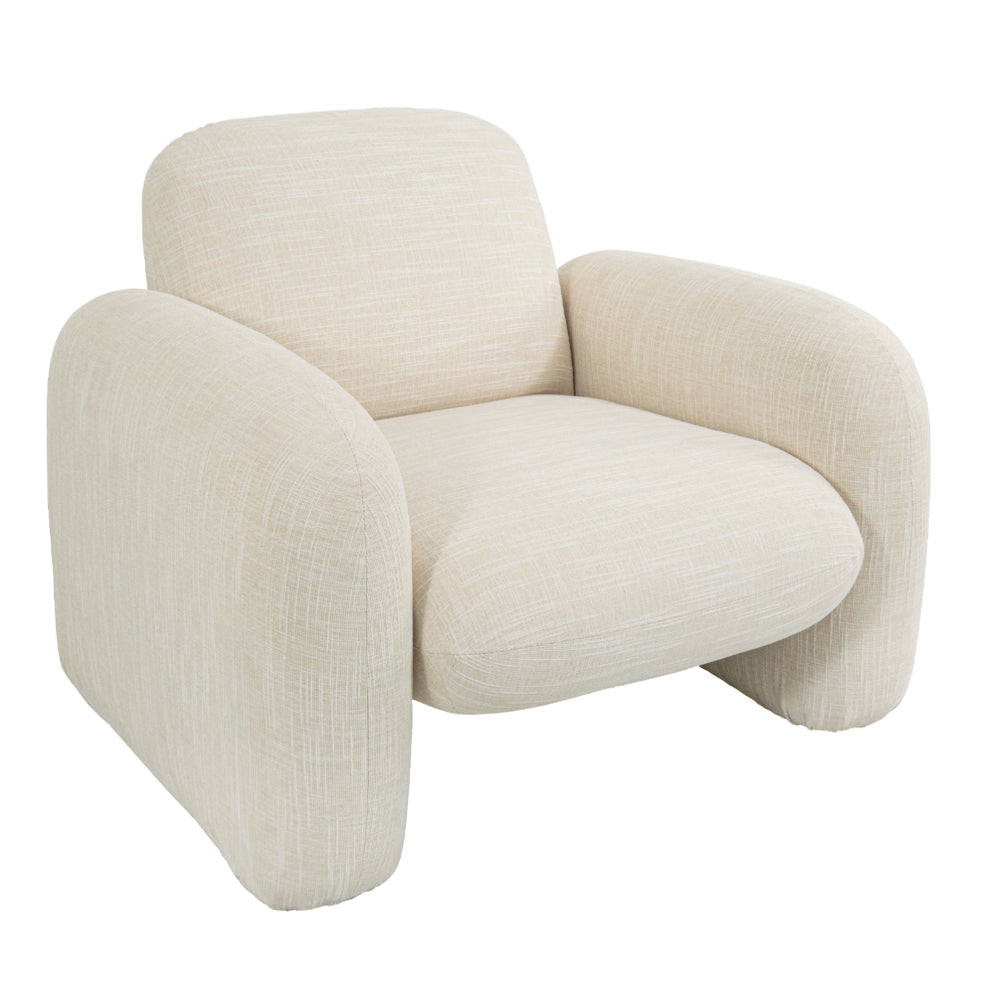 Chalino Cream Fabric Contemporary Armchair