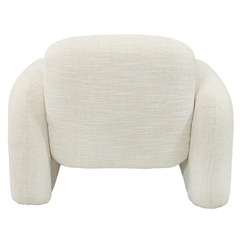 Chalino Cream Fabric Contemporary Armchair