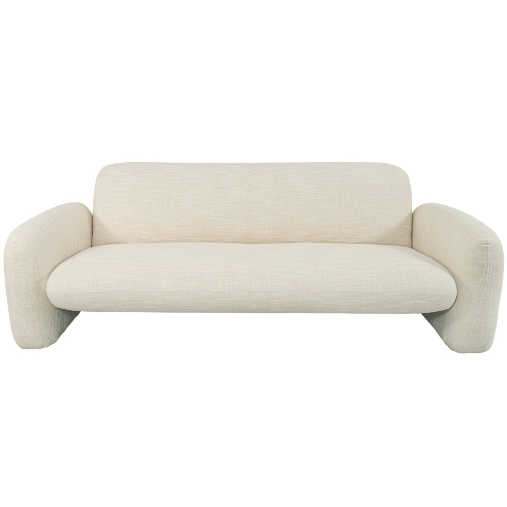 Logano Cream Fabric Contemporary Sofa