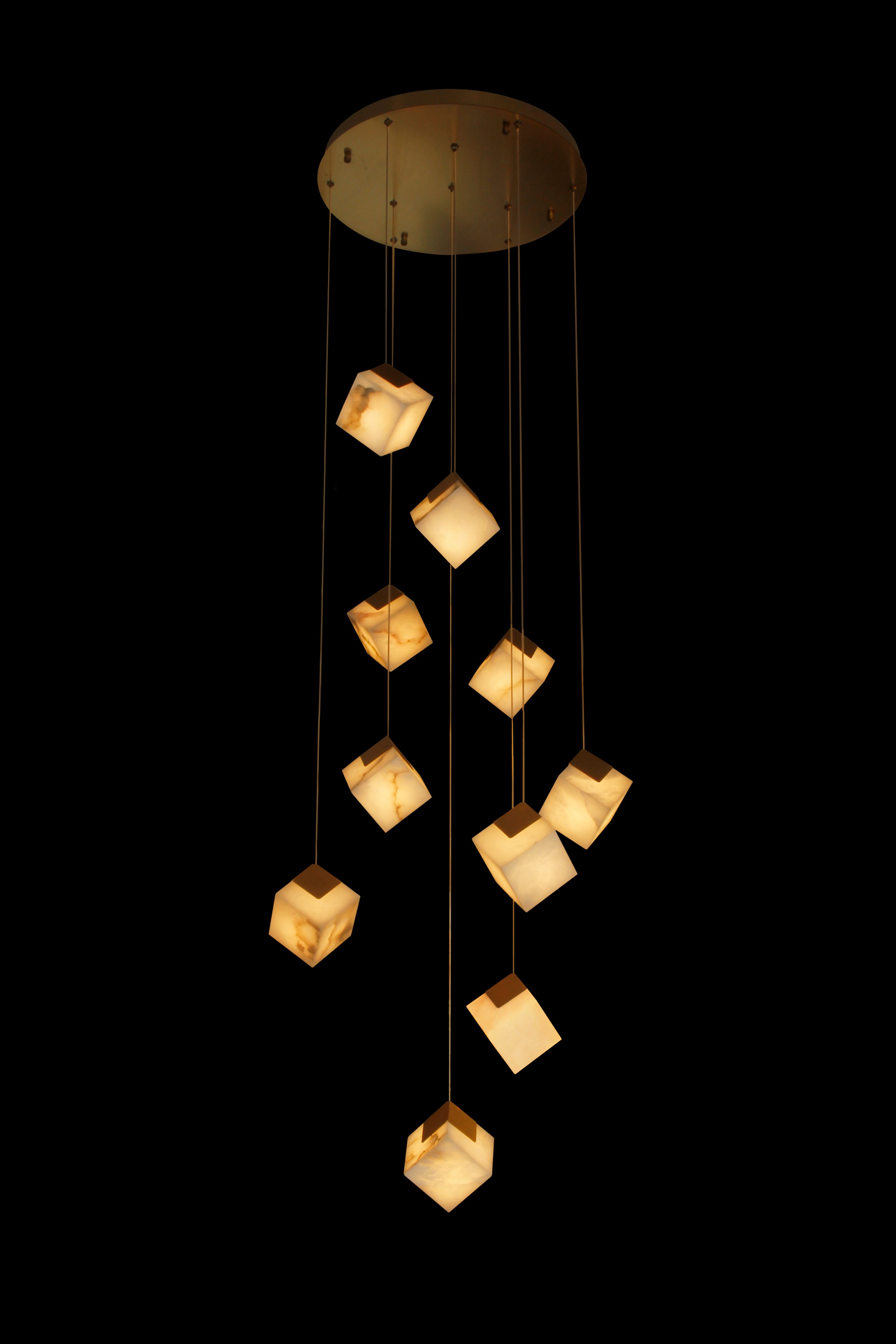 Cube Marble Pendant Staircase Chandelier