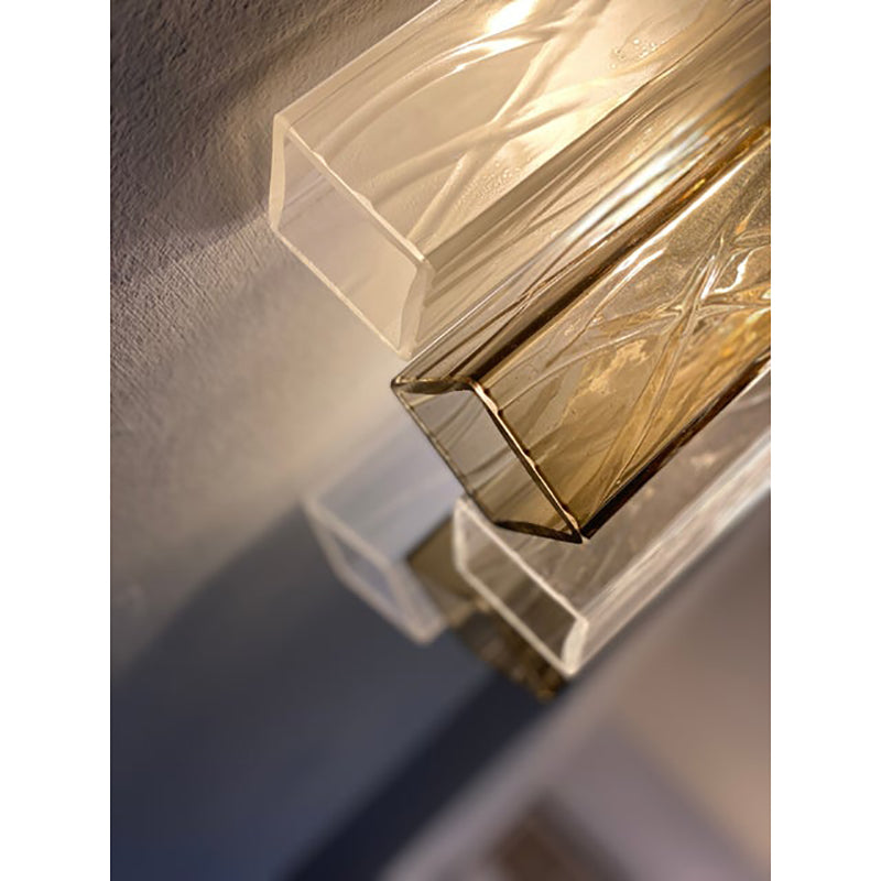 VORELLI Volterra Squares Murano Glass Wall Light - Squares Murano Glass image 2