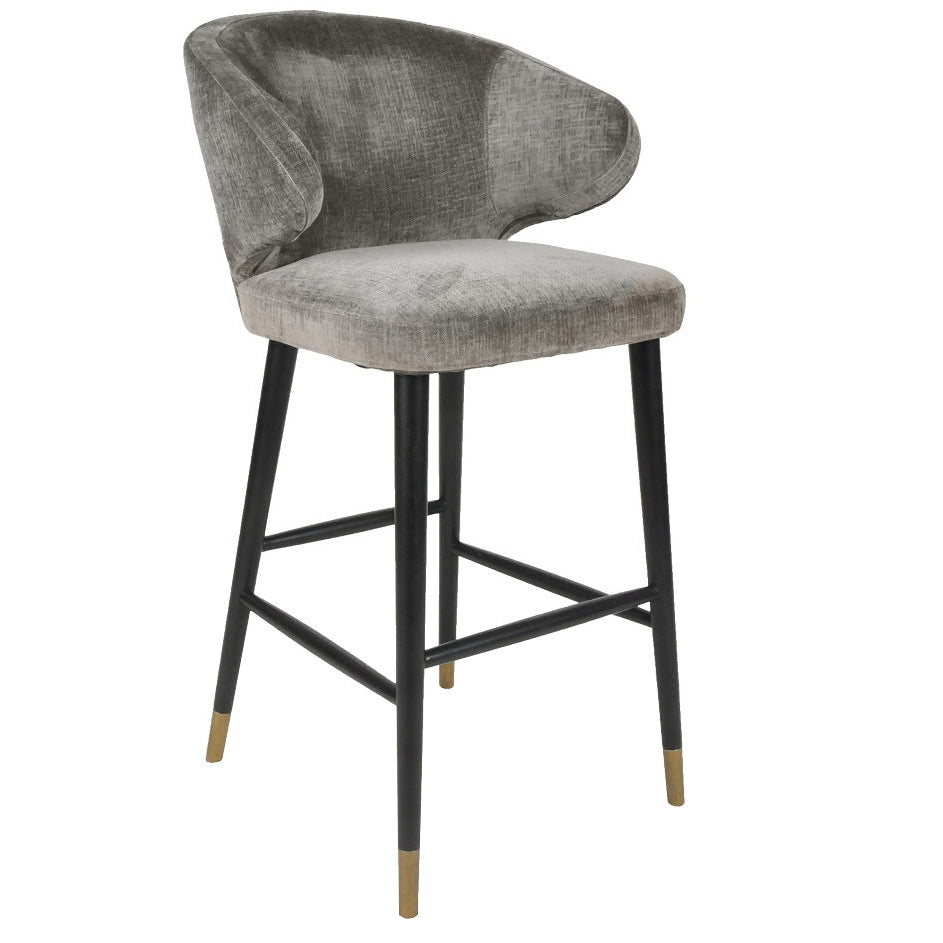 Arevo Brass Black Mouse Bar Stool