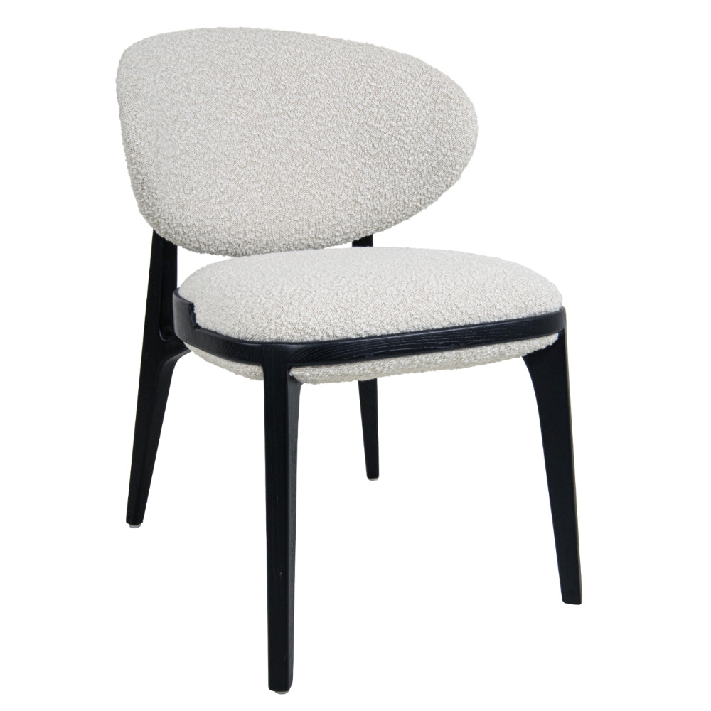 Cahrevo Black Natural Boucle Dining Chair