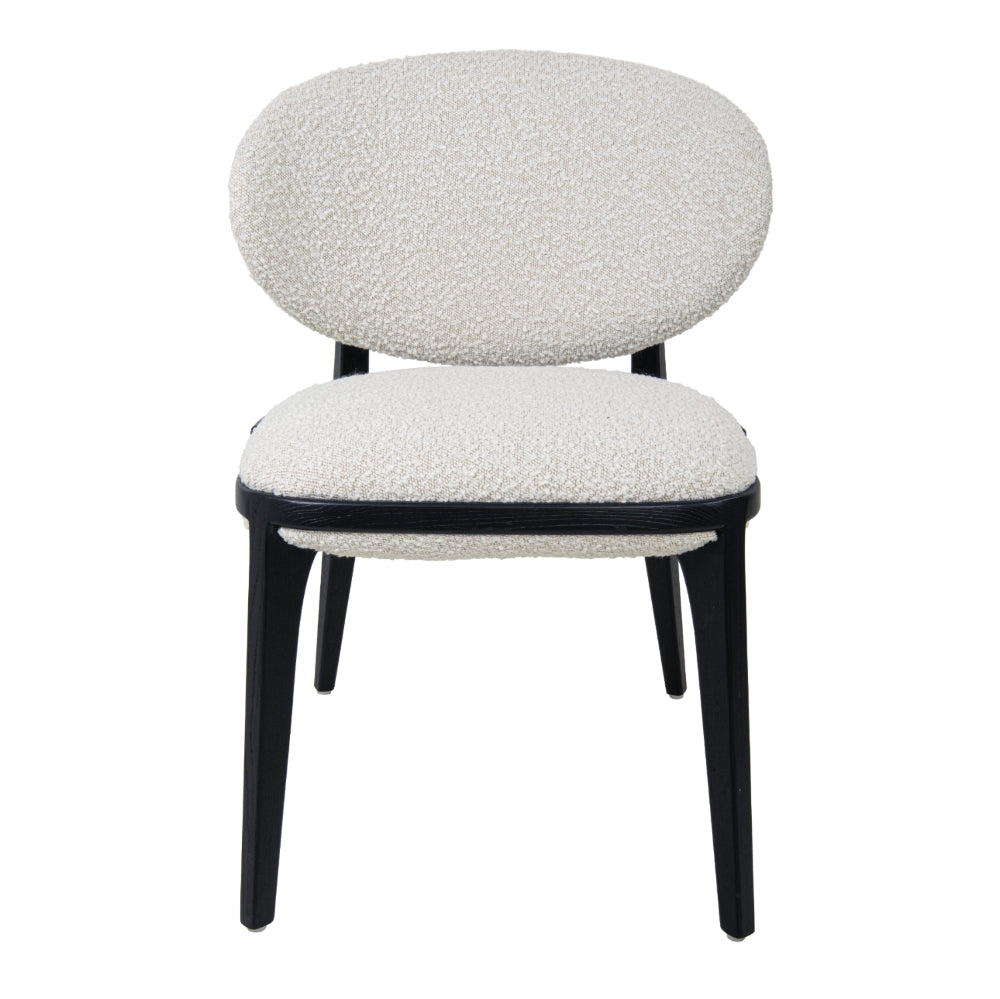 Cahrevo Black Natural Boucle Dining Chair