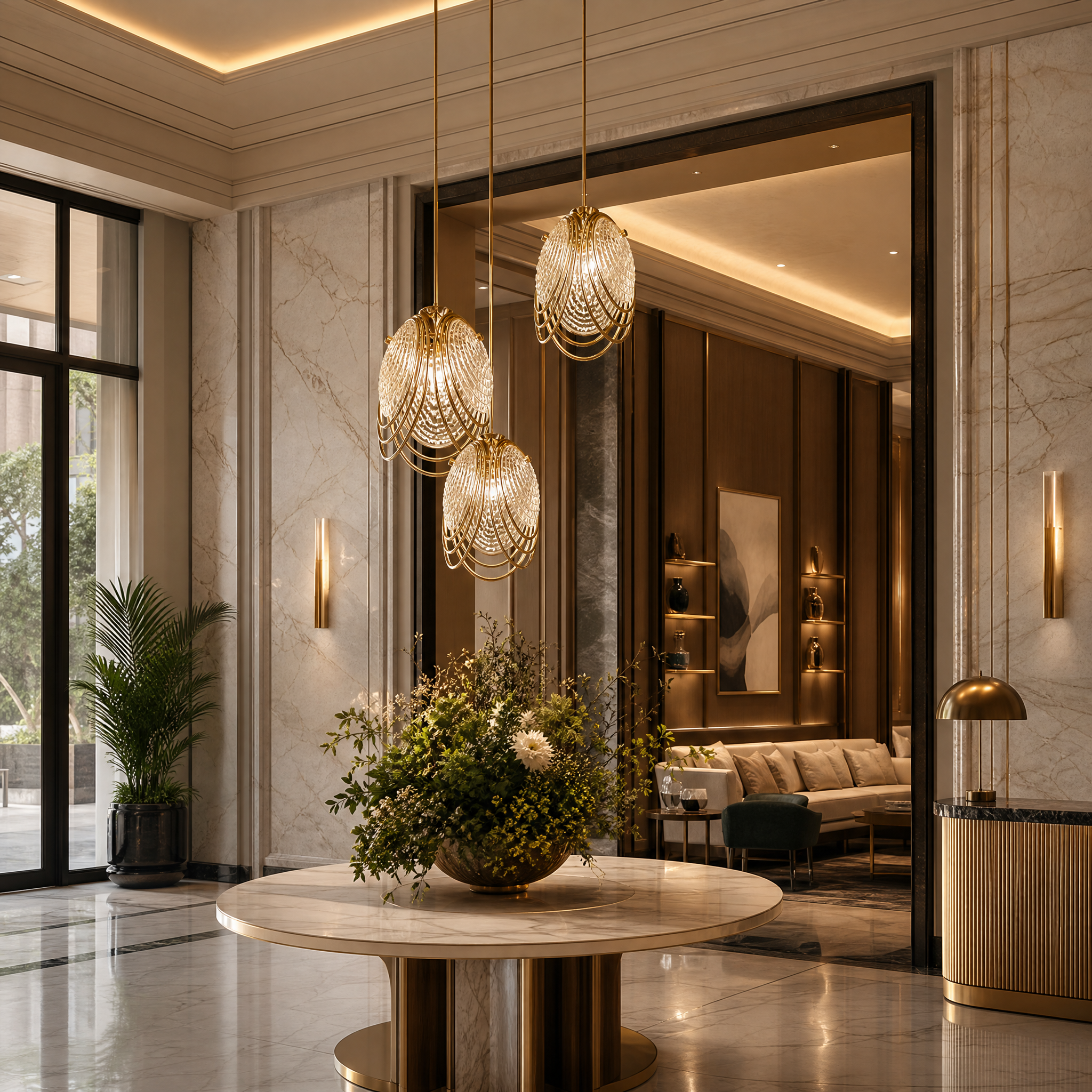 Coral Luxury Pendant Light luxury hospitality lifestyle image by VORELLI