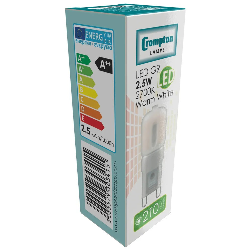 G9 LED Non-Dimmable 2.5W Bulb (Warm White 2700K)