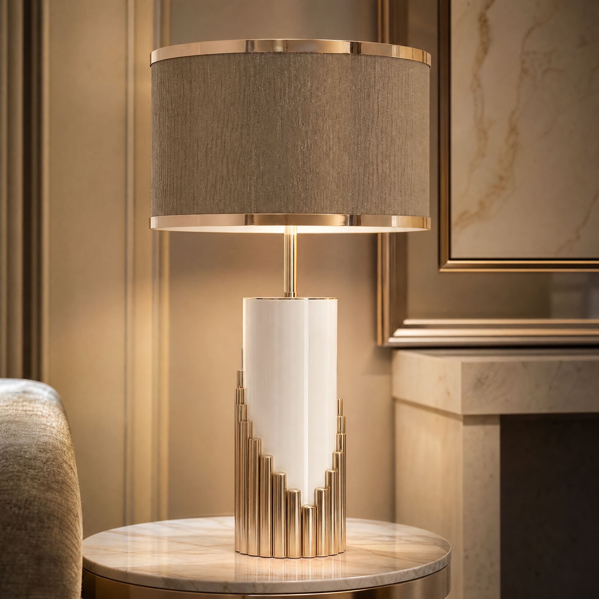 Streamline Décor Luxury Table Lamp close-up craftsmanship detail image by VORELLI