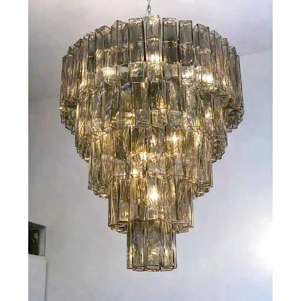 VORELLI Siena Squares Murano Glass Staircase Chandelier - Squares Murano Glass image 4