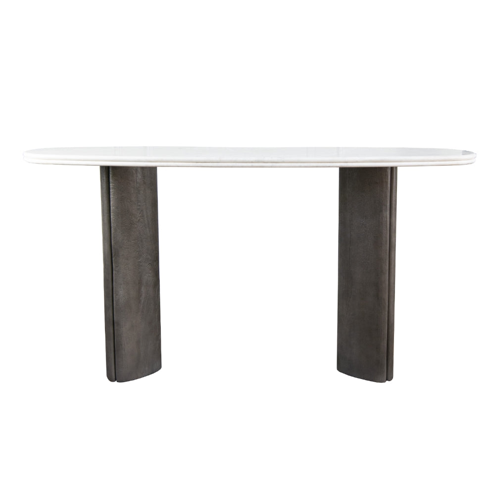 Celevo Grey White Marble Console Table