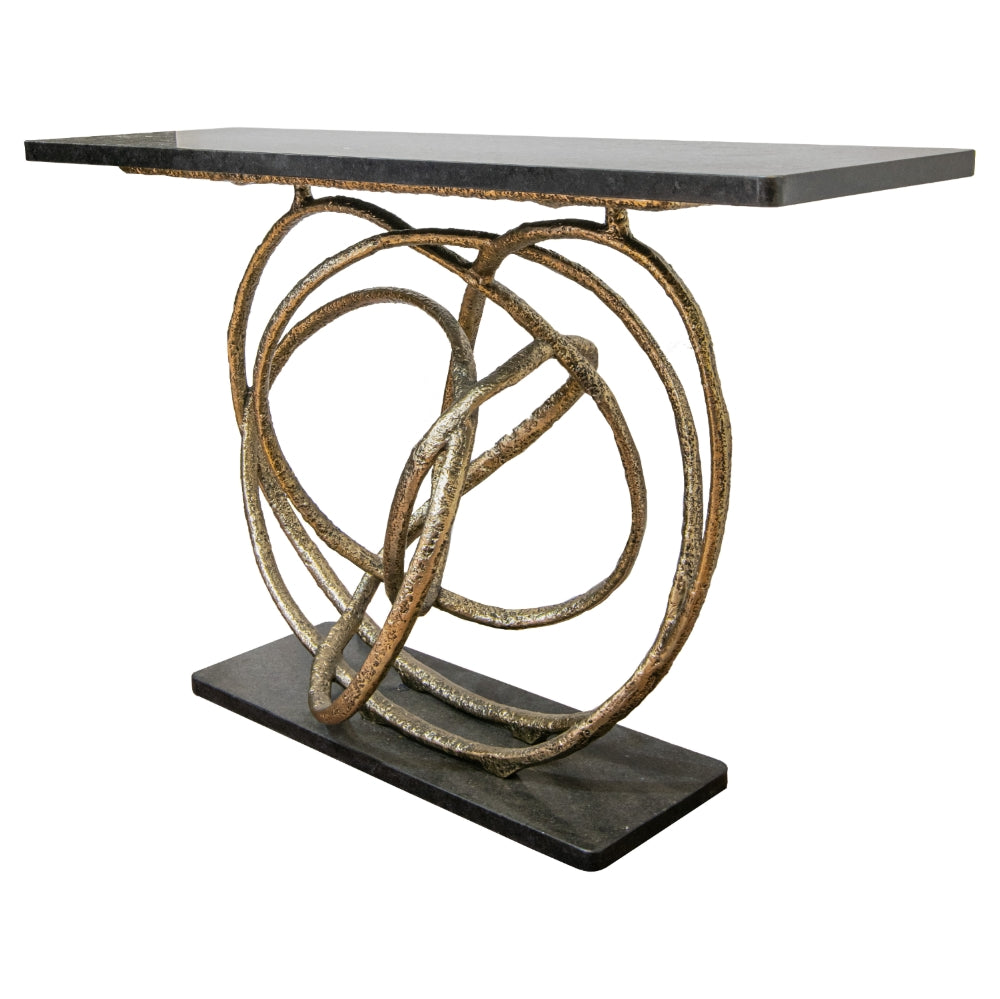 Orlano Brass Black Console Table