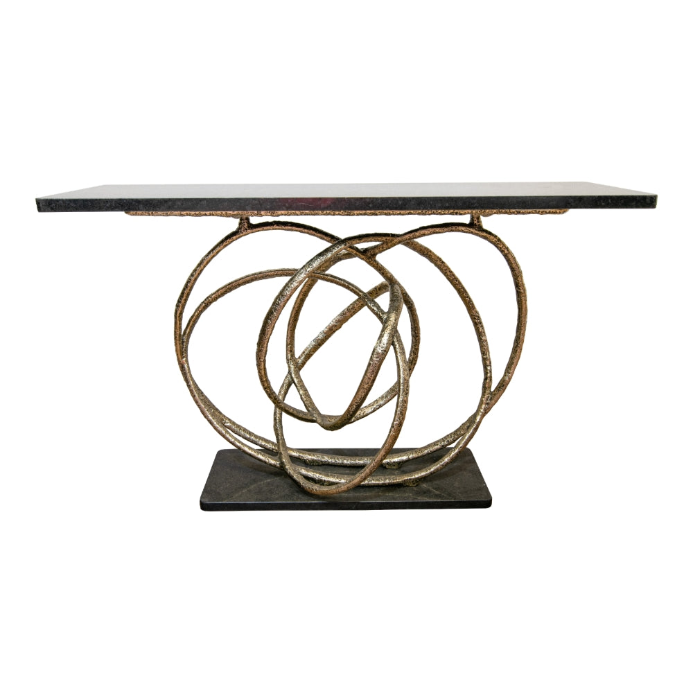 Orlano Brass Black Console Table