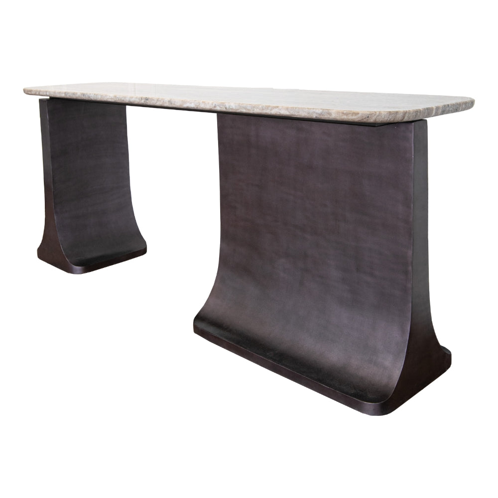 Lilevo Black Nickel Natural Console Table