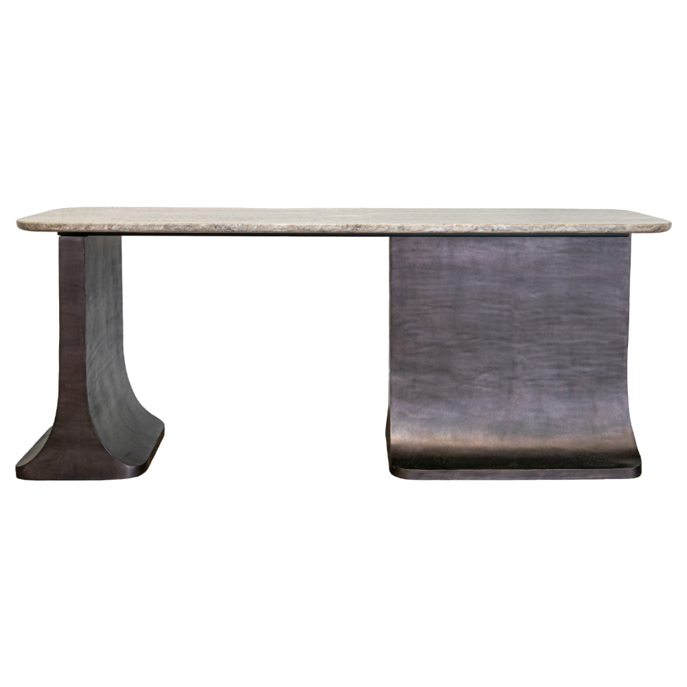 Lilevo Black Nickel Natural Console Table