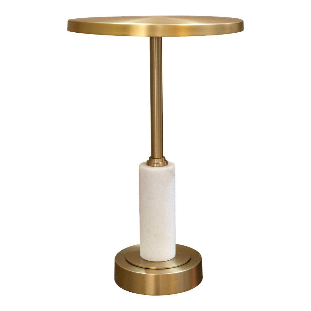 Erdevo Brass White Marble Side Table