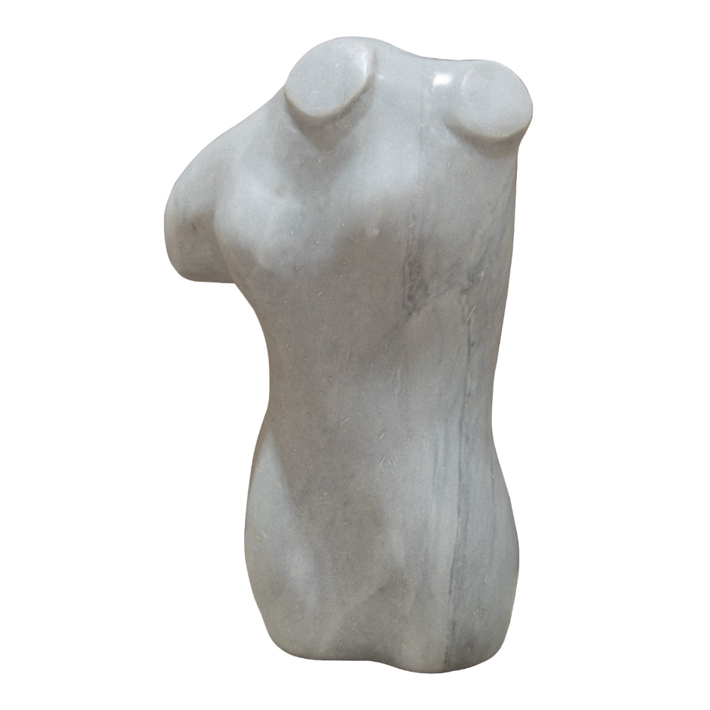 Side profile view of the Adriana Torso Decor by VORELLI, emphasizing the artistic abstract curves and minimalist design.