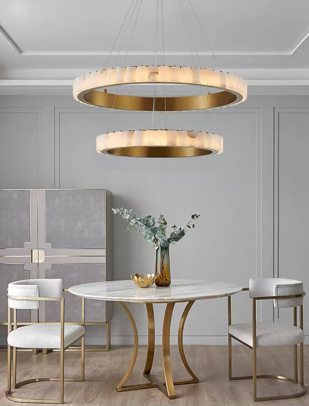 Elysia Marble Double Ring Chandelier