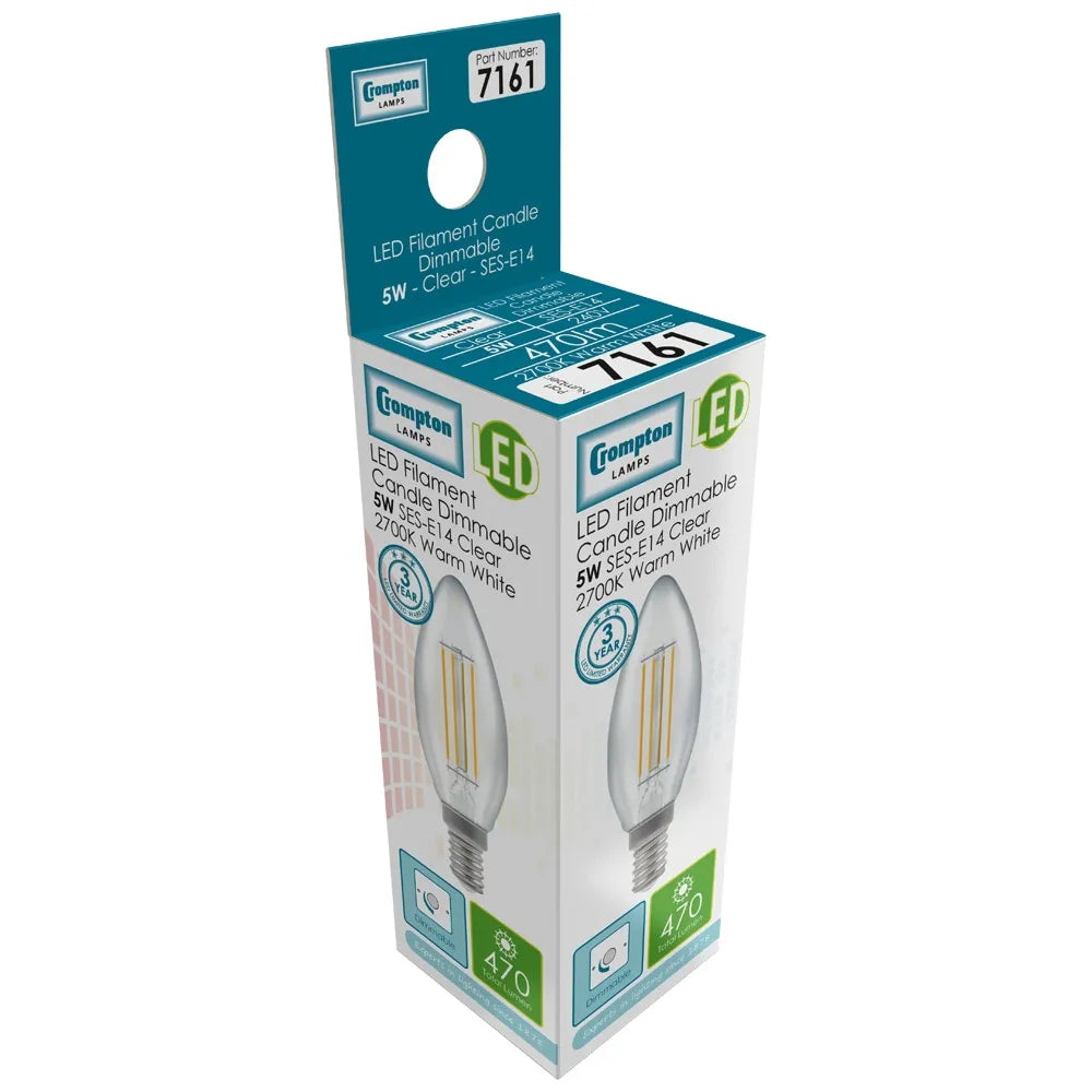 E14 LED Dimmable 5W Bulb (Warm White 2700K)