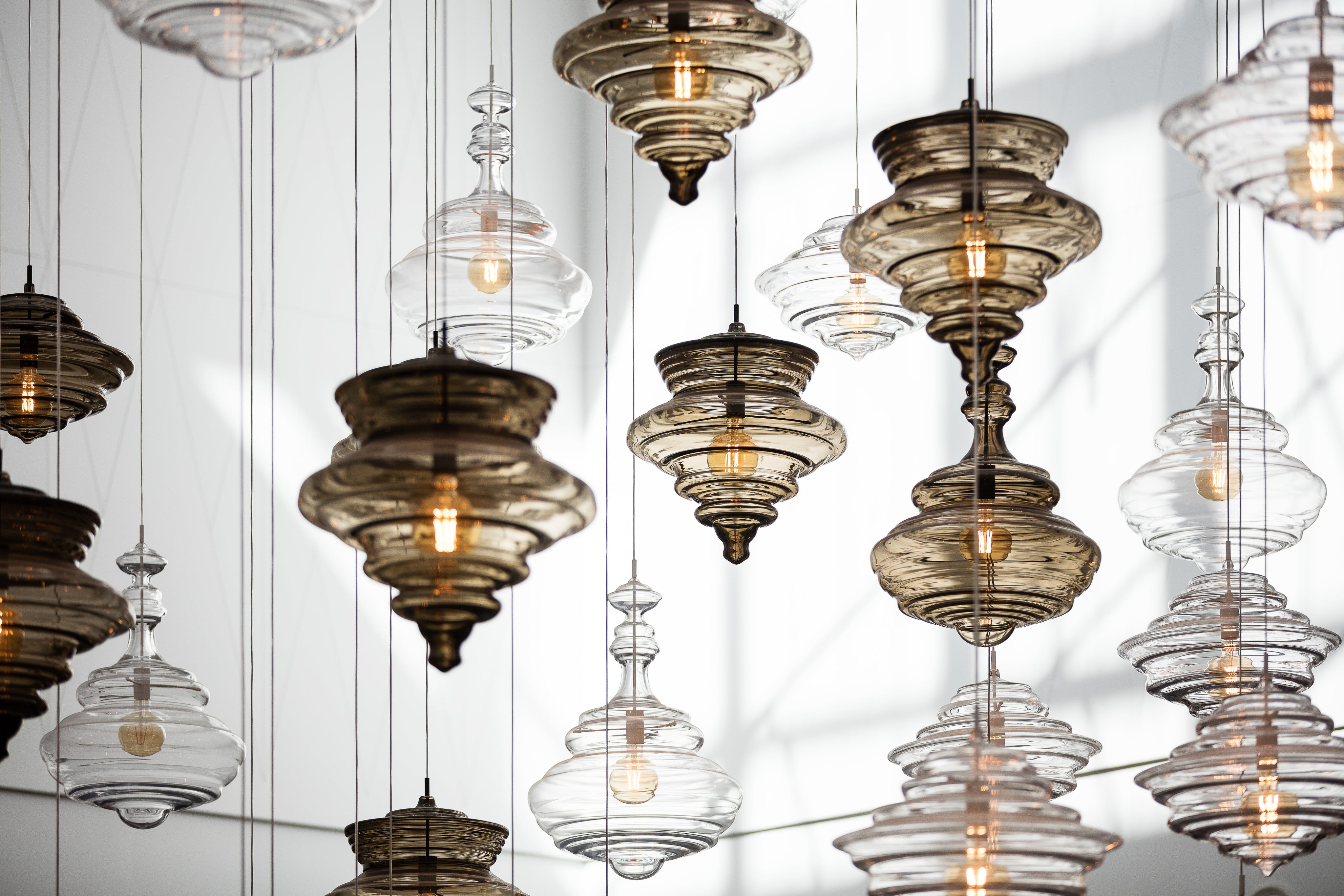 Clear & Tea Cone Glass Project Installation