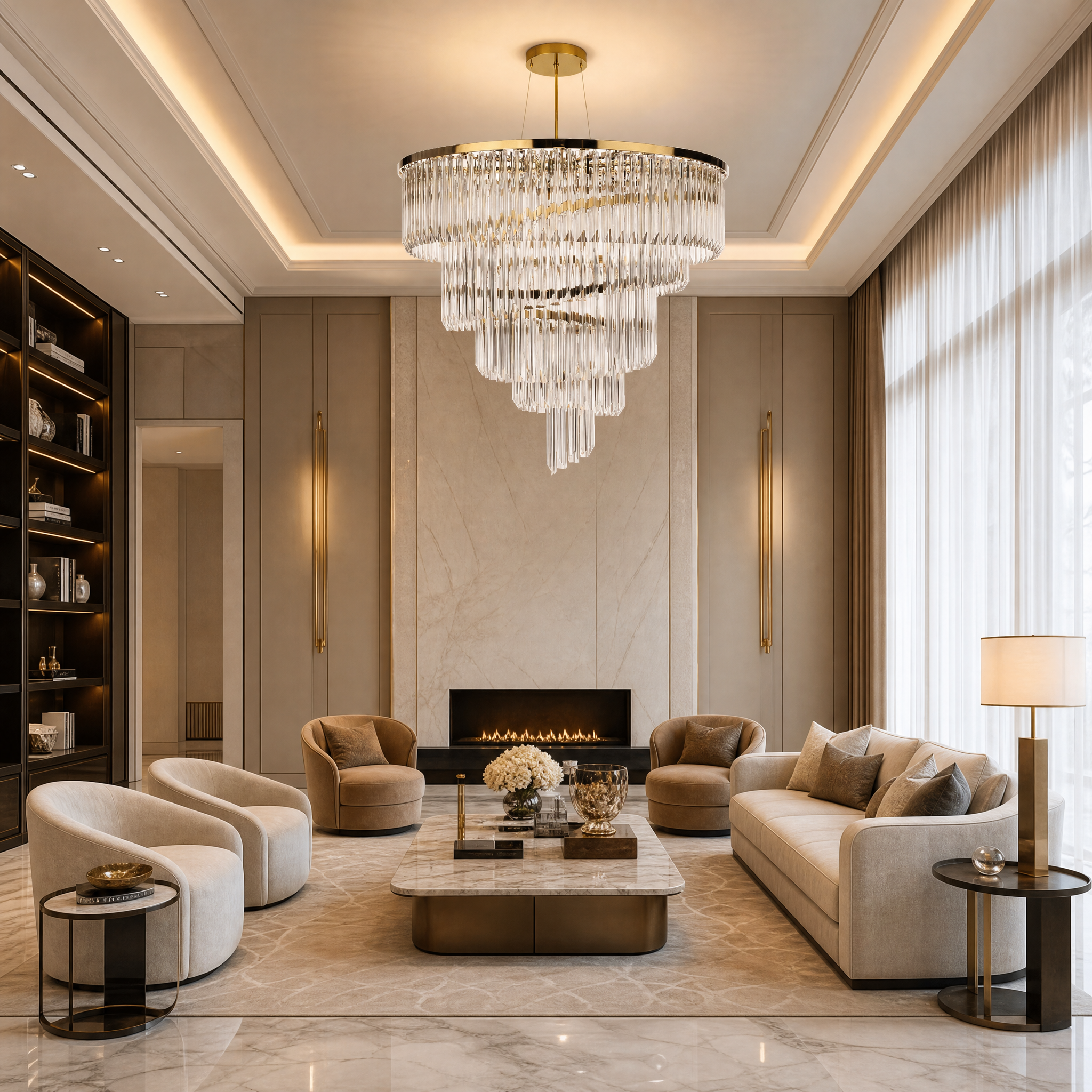 Royal Luxury Circular Chandelier luxury residential lifestyle image by VORELLI