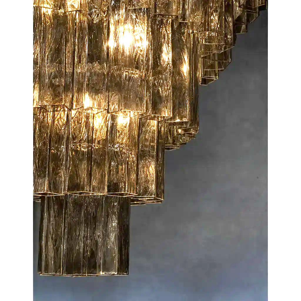 VORELLI Siena Squares Murano Glass Staircase Chandelier - Squares Murano Glass image 7