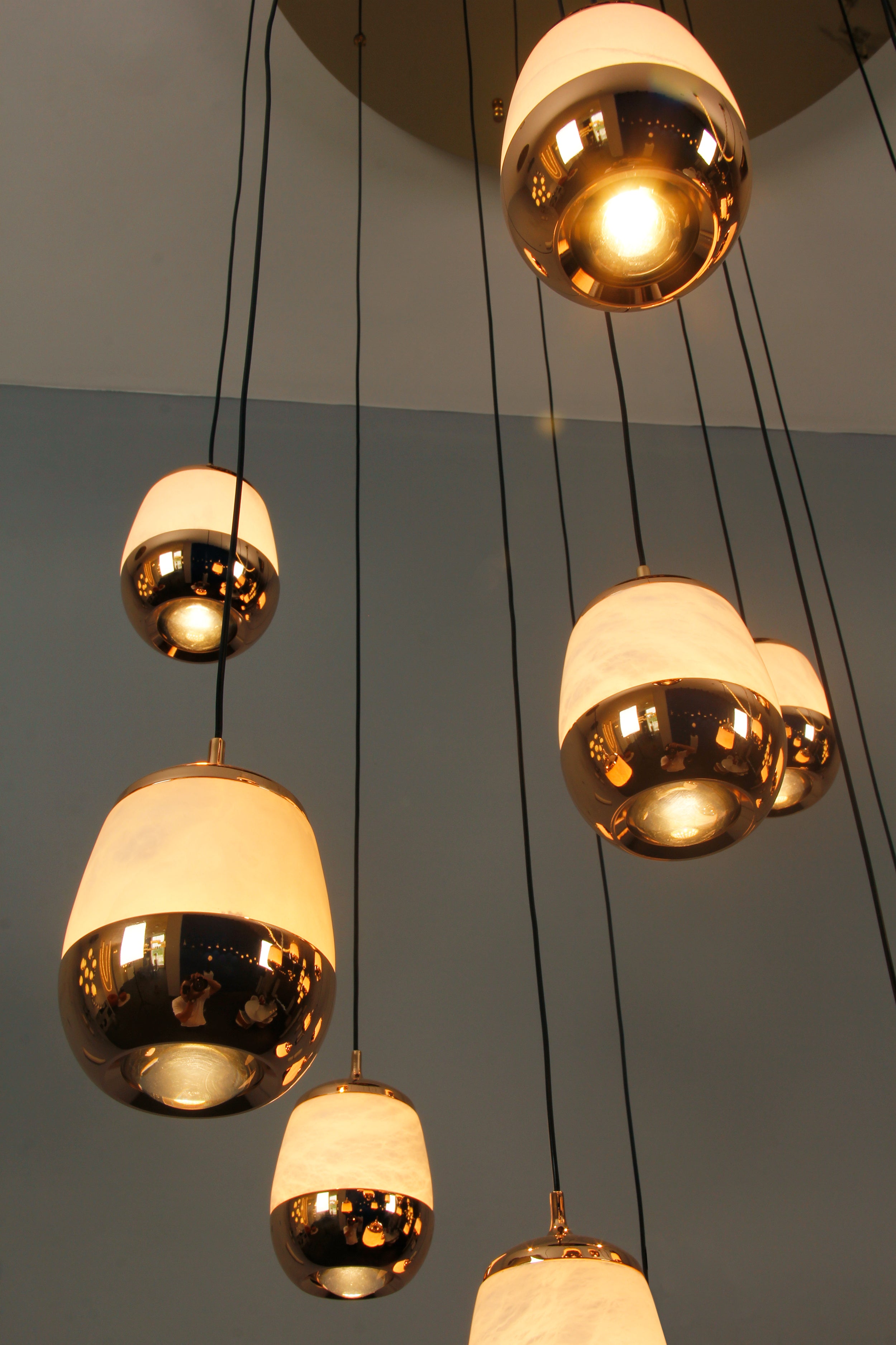 Caldera Marble Pendant Staircase Chandelier