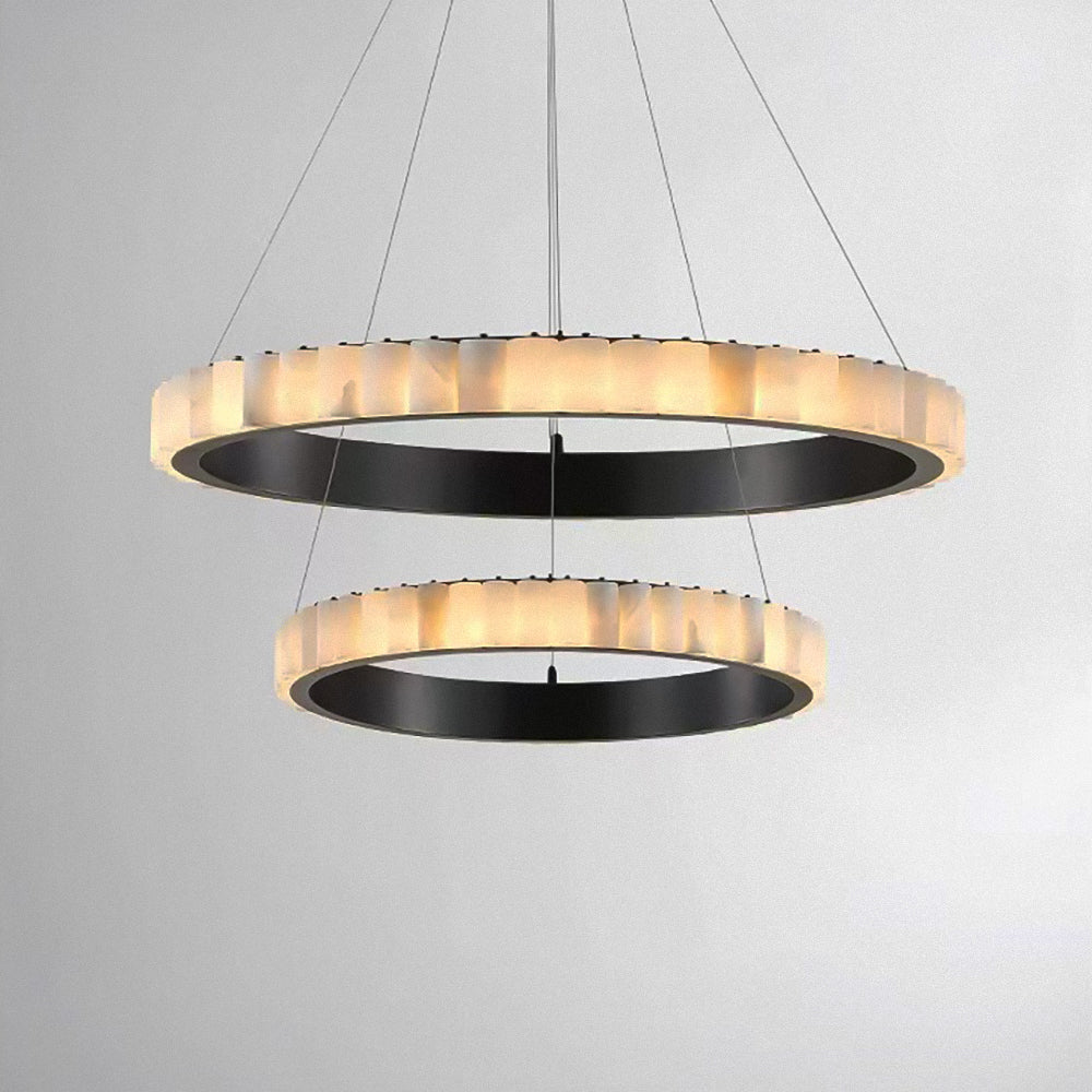 Cassari Marble Double Ring Chandelier