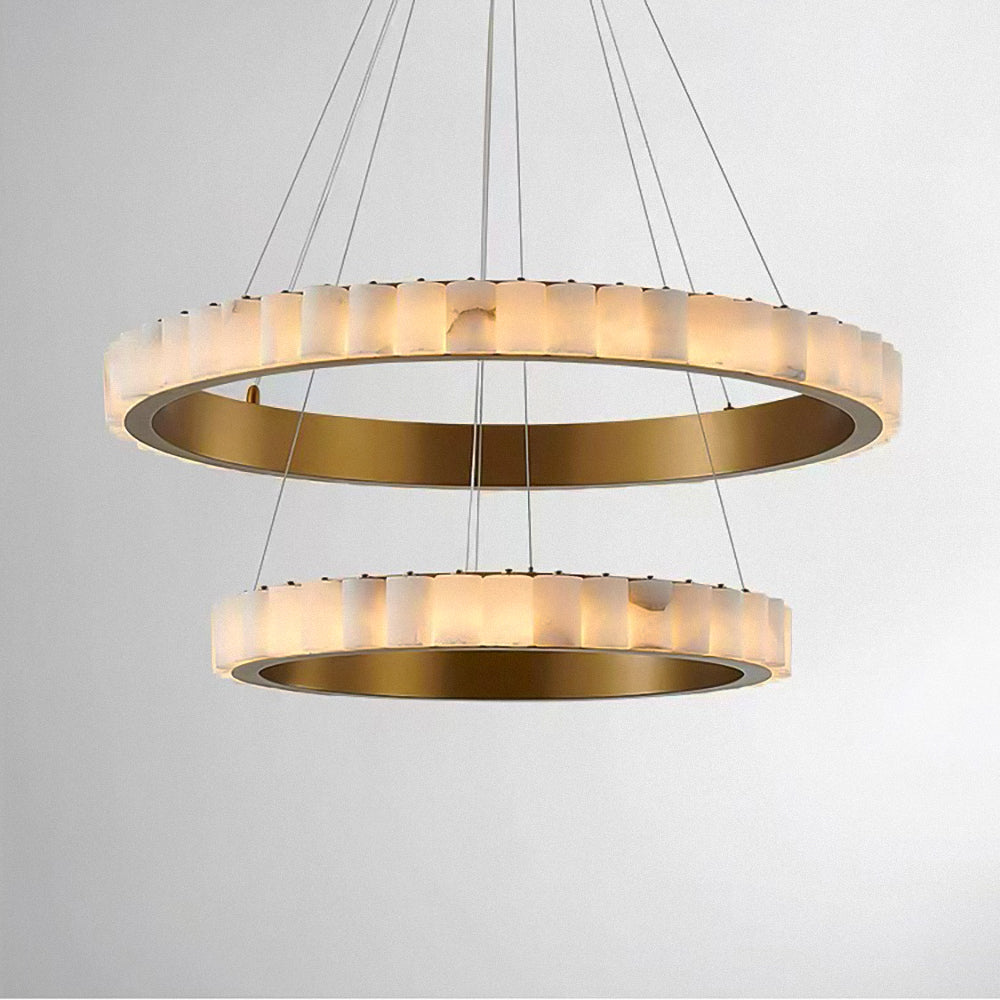 Cassari Marble Double Ring Chandelier