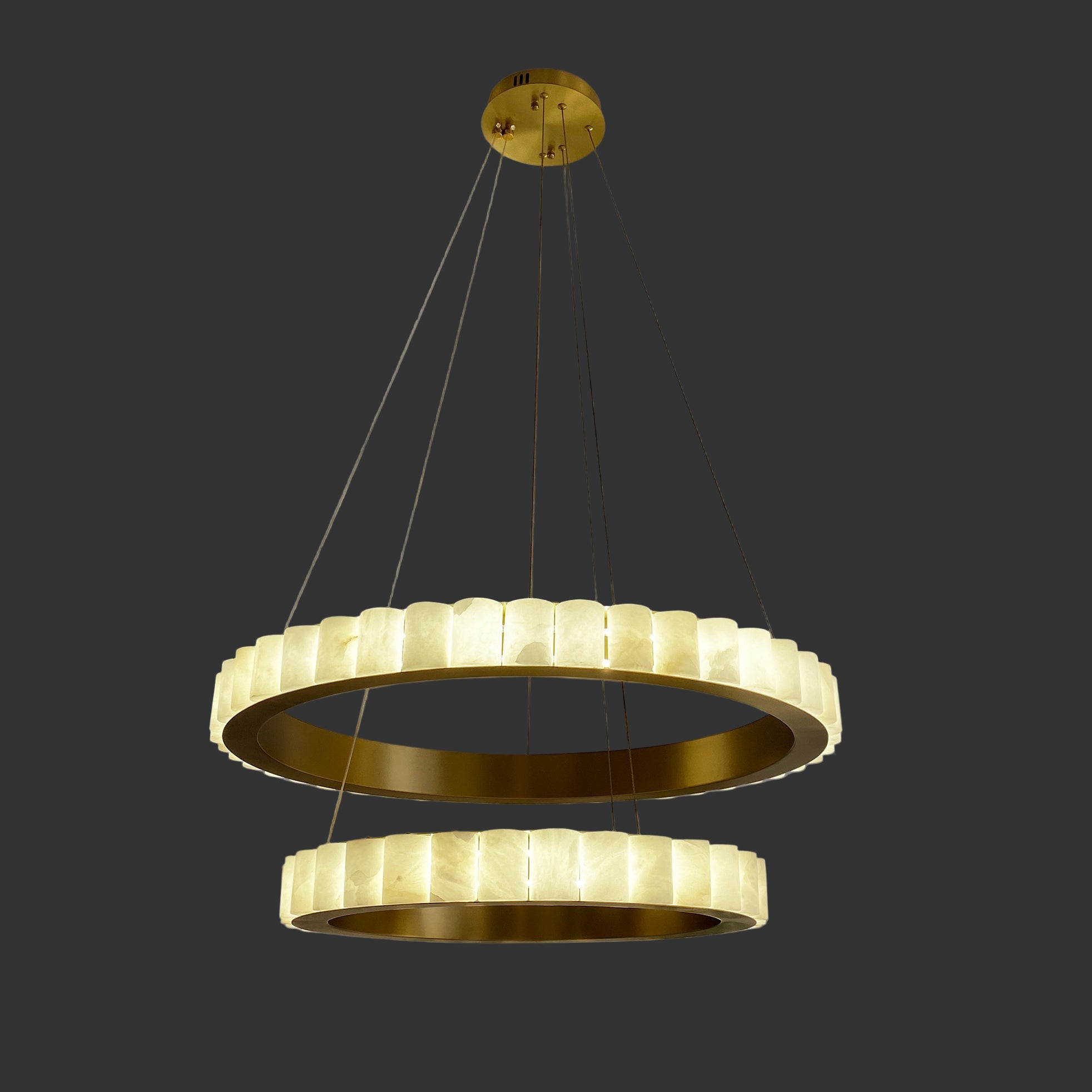 Cassari Marble Double Ring Chandelier