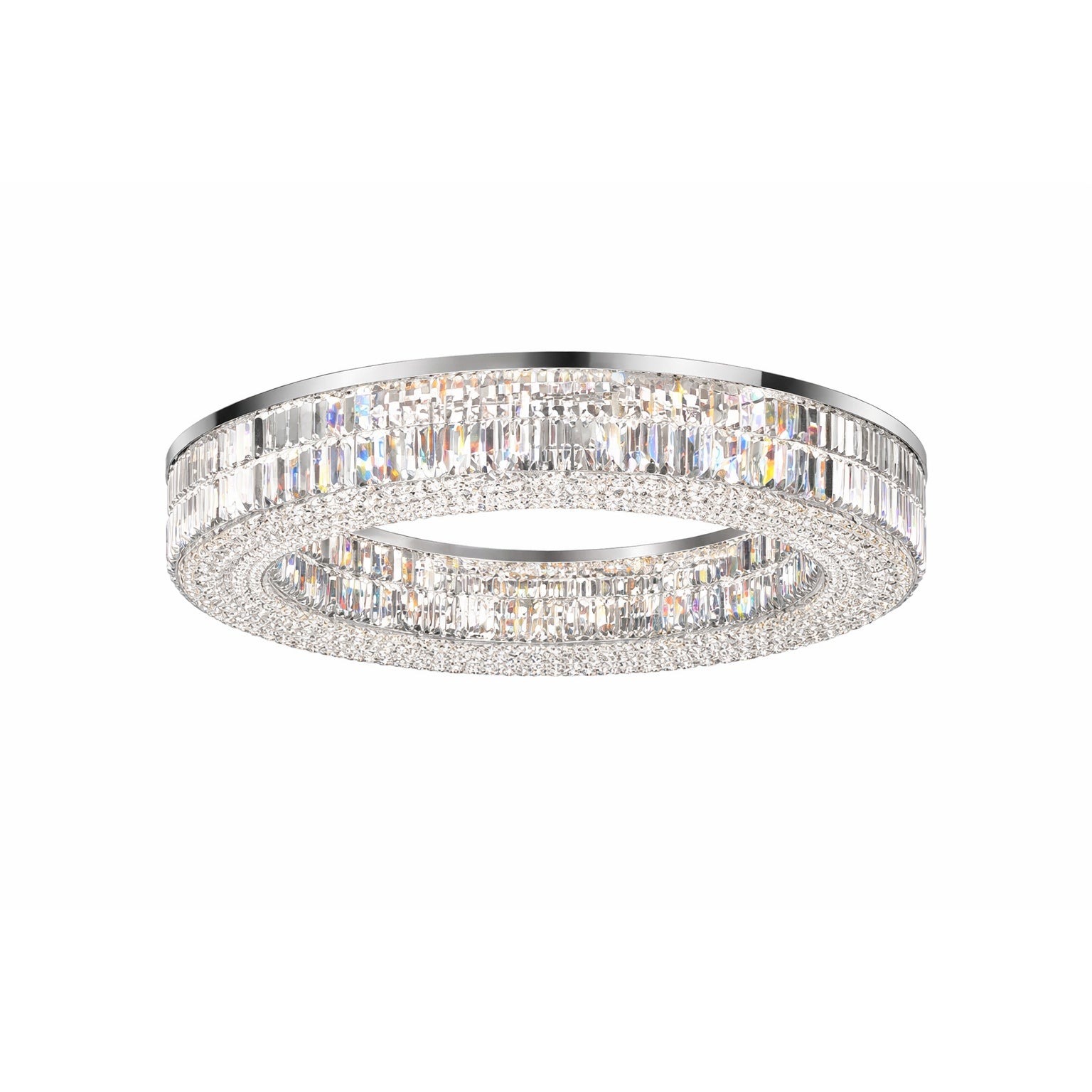 Crystal chandelier with two round rings