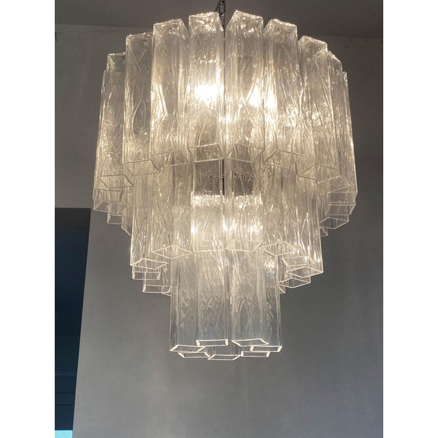 VORELLI Alvise Squares Murano Glass Staircase Chandelier - Squares Murano Glass image 3