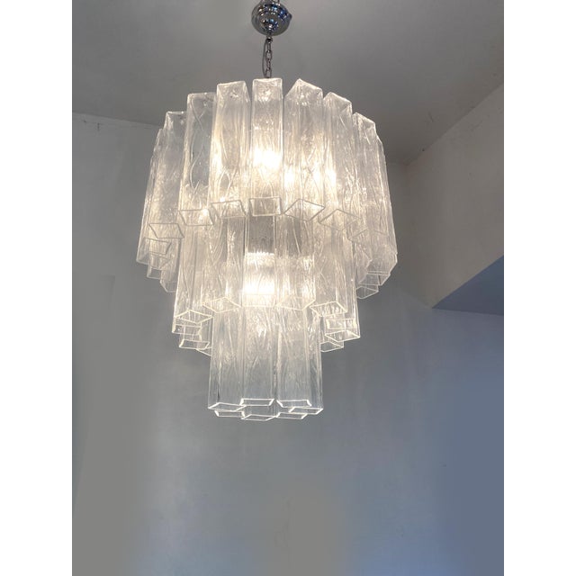 VORELLI Alvise Squares Murano Glass Staircase Chandelier - Squares Murano Glass image 4