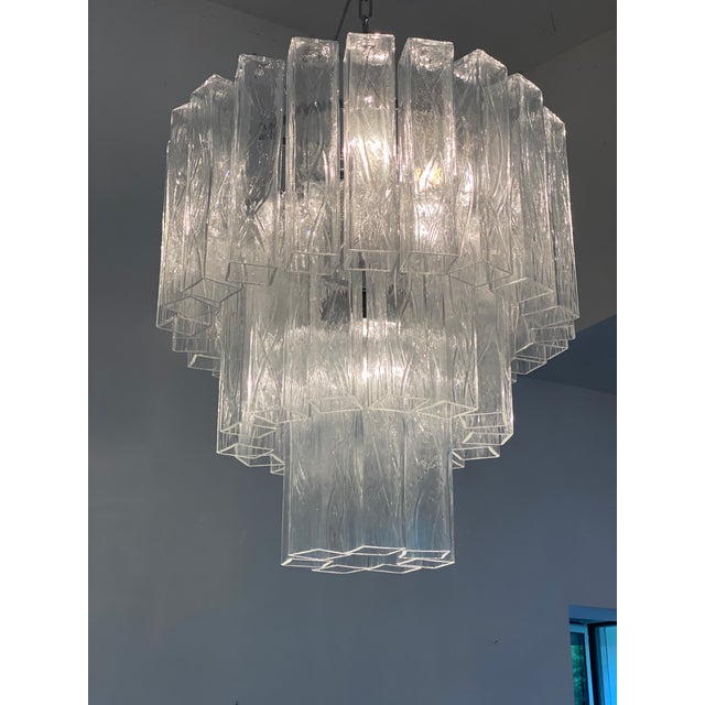 VORELLI Alvise Squares Murano Glass Staircase Chandelier - Squares Murano Glass image 6