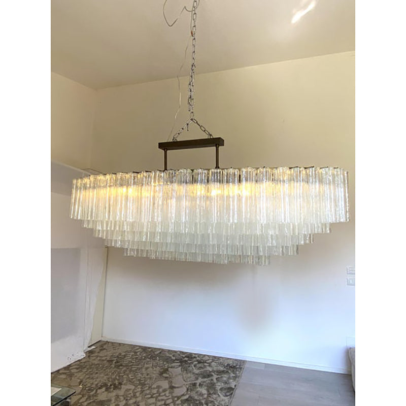 VORELLI Camellia Tronchi Murano Glass Rectangular Chandelier - Tronchi Murano Glass image 2