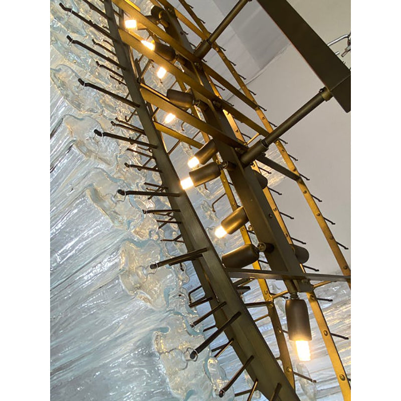 VORELLI Camellia Tronchi Murano Glass Rectangular Chandelier - Tronchi Murano Glass image 6