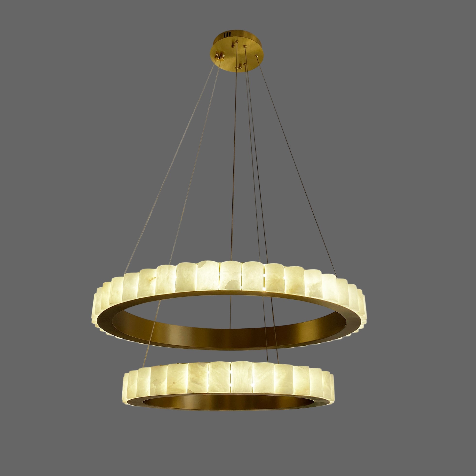 Elysia Marble Double Ring Chandelier