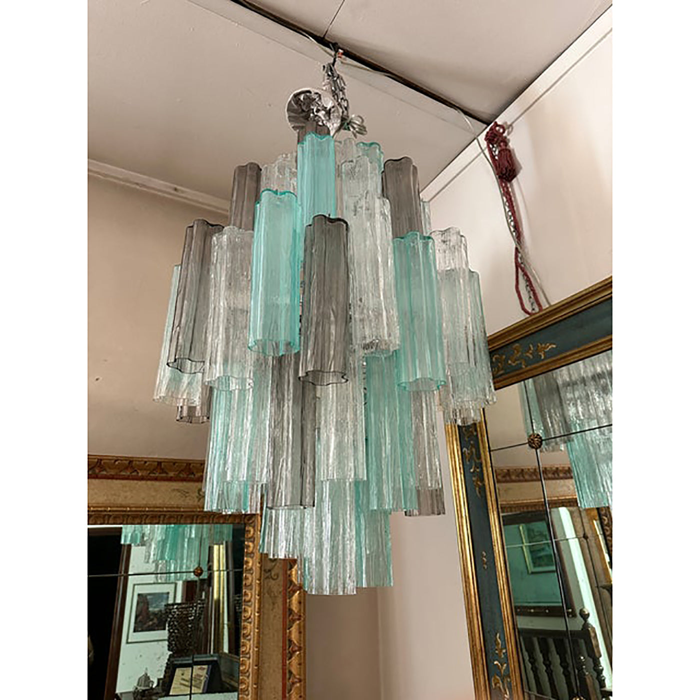 VORELLI Elisabetta Tronchi Murano Glass Staircase Chandelier - Tronchi Murano Glass image 6