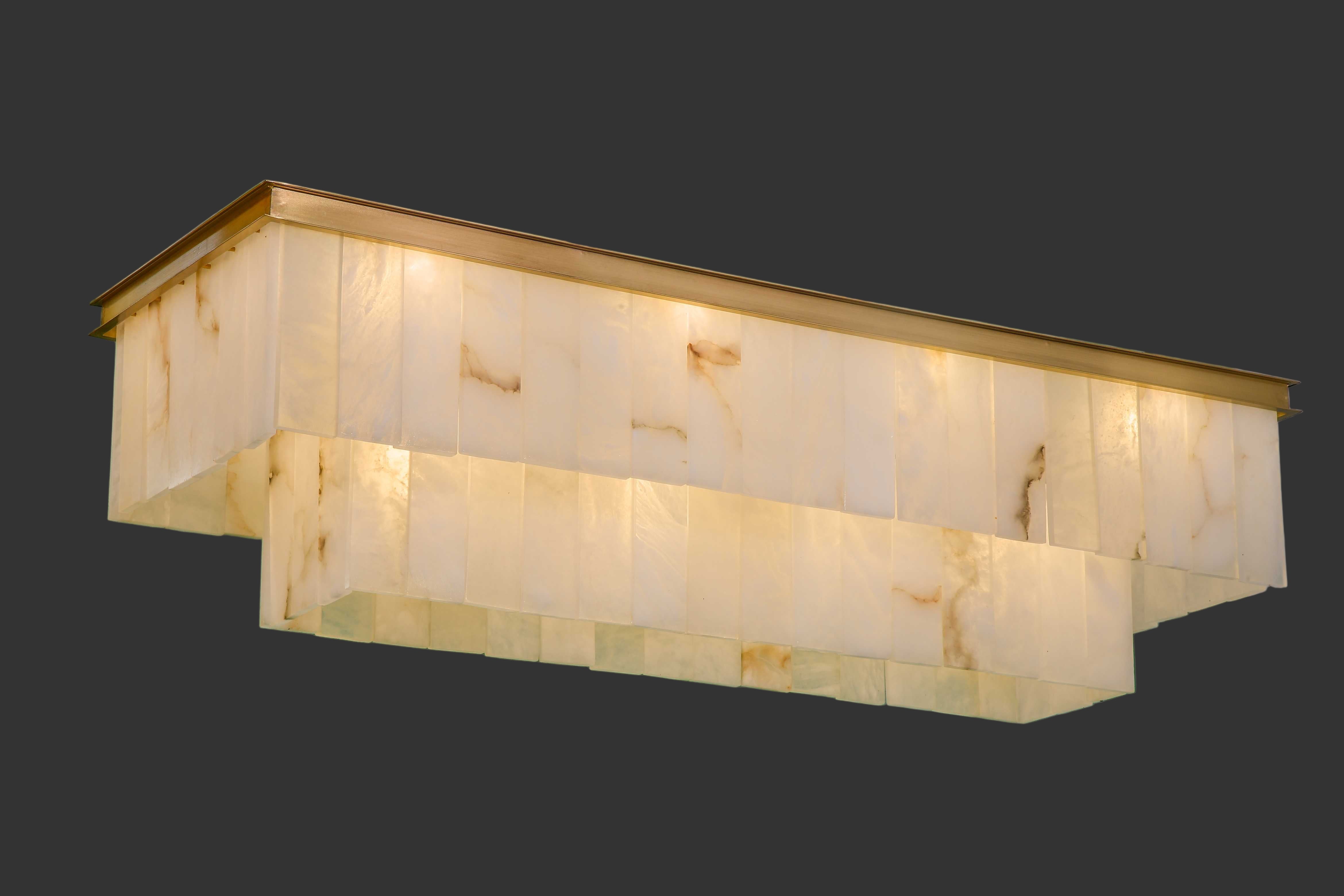 Novella Marble Rectangular Chandelier