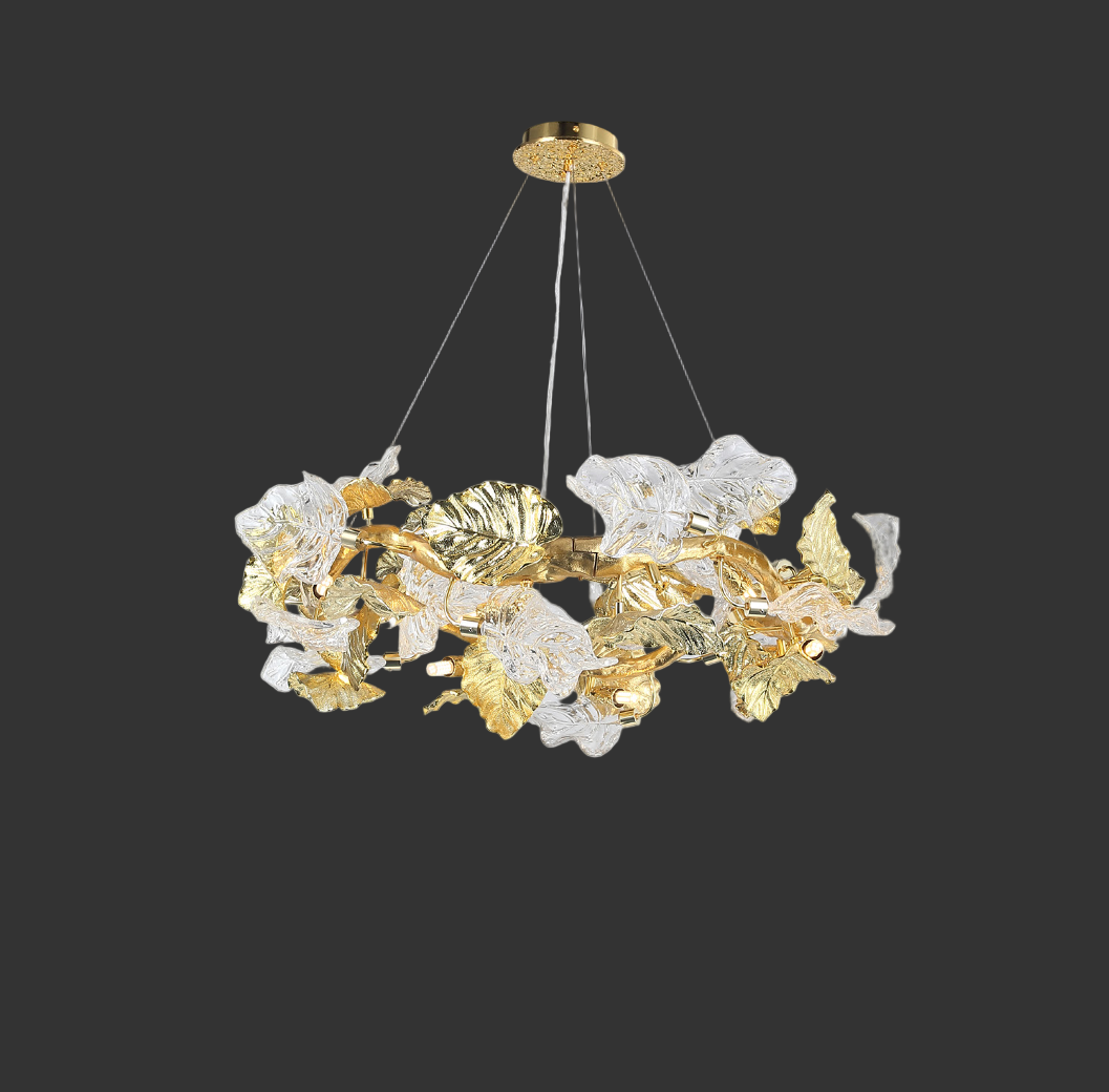 Aura Leaf Circular Chandelier