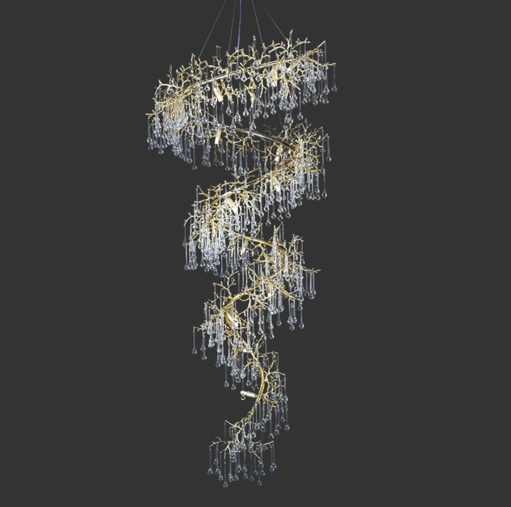 L’Albero d’Oro Spiral Staircase Chandelier
