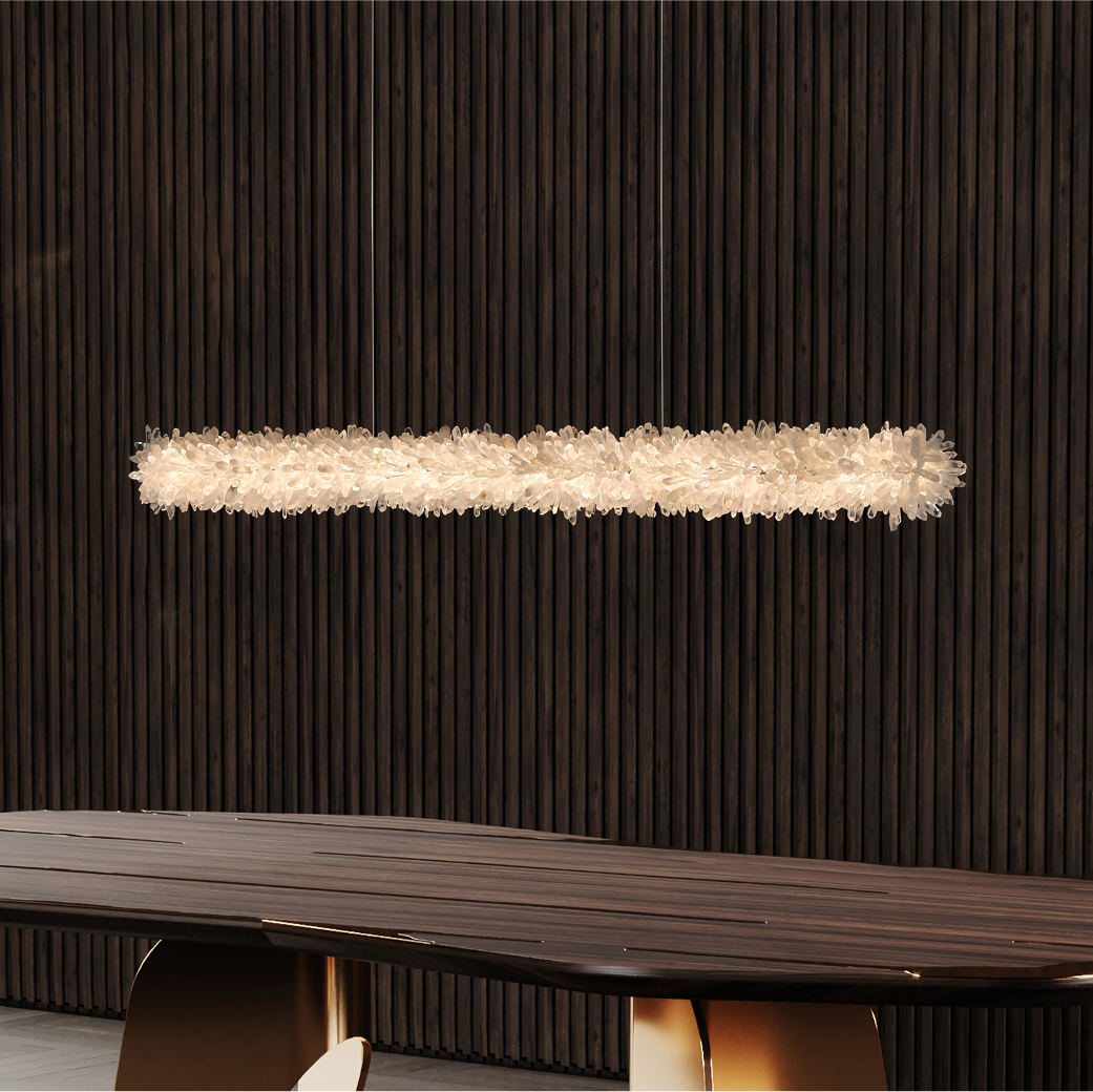 Quartz Linear Rectangular Chandelier