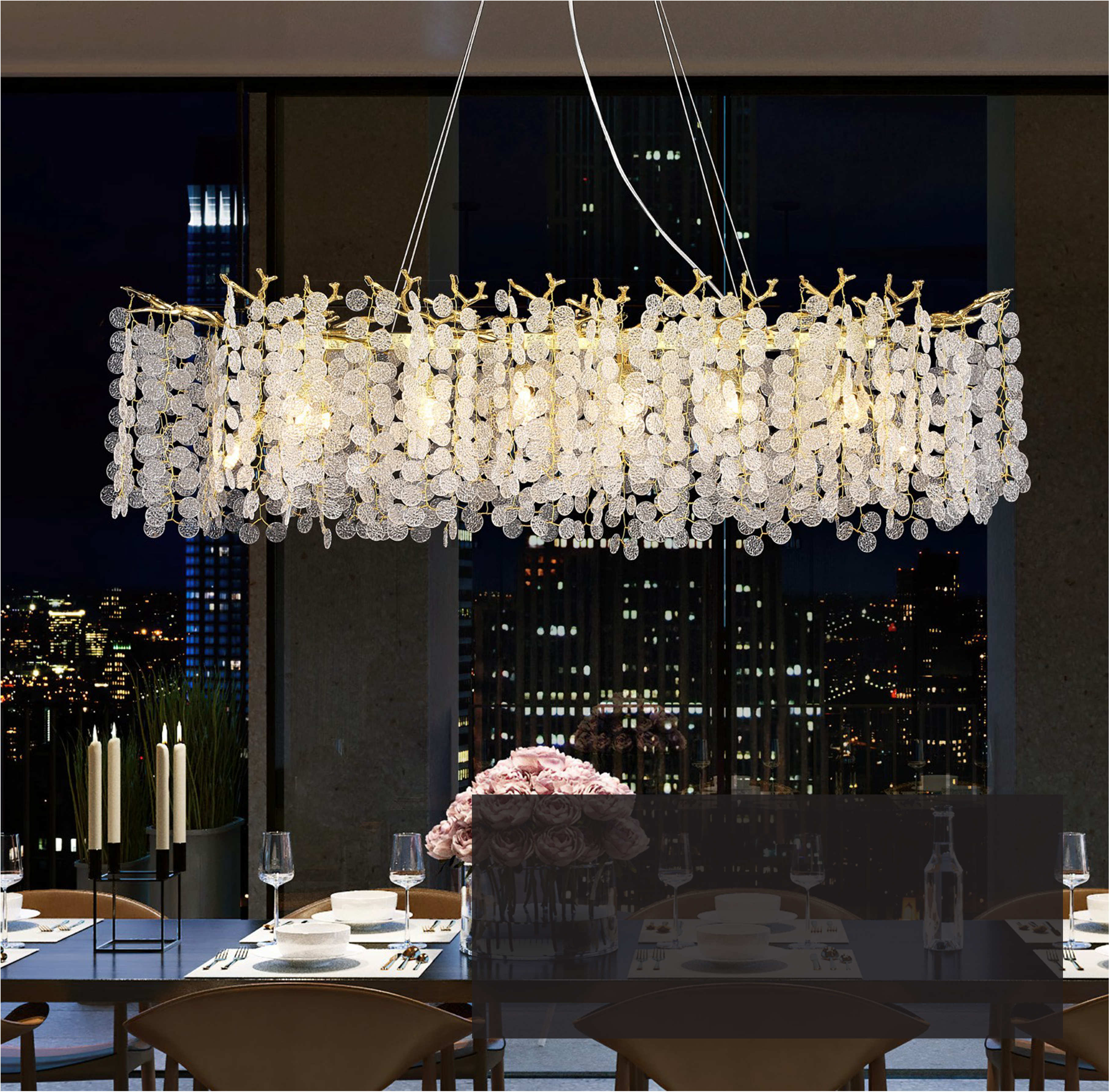 Lunaria Rectangular Chandelier