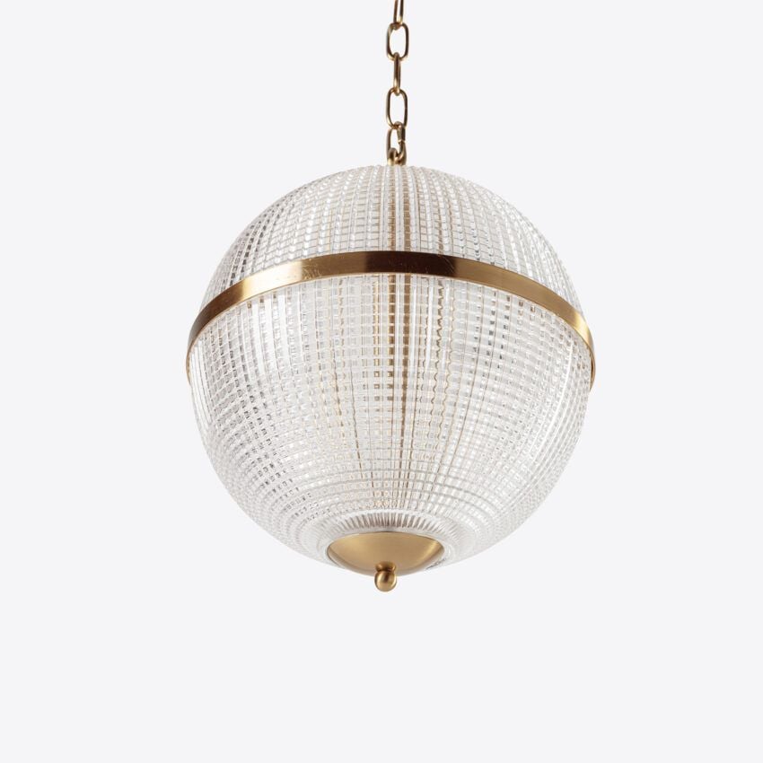 Parigino Small Clear Brass Globe Pendant