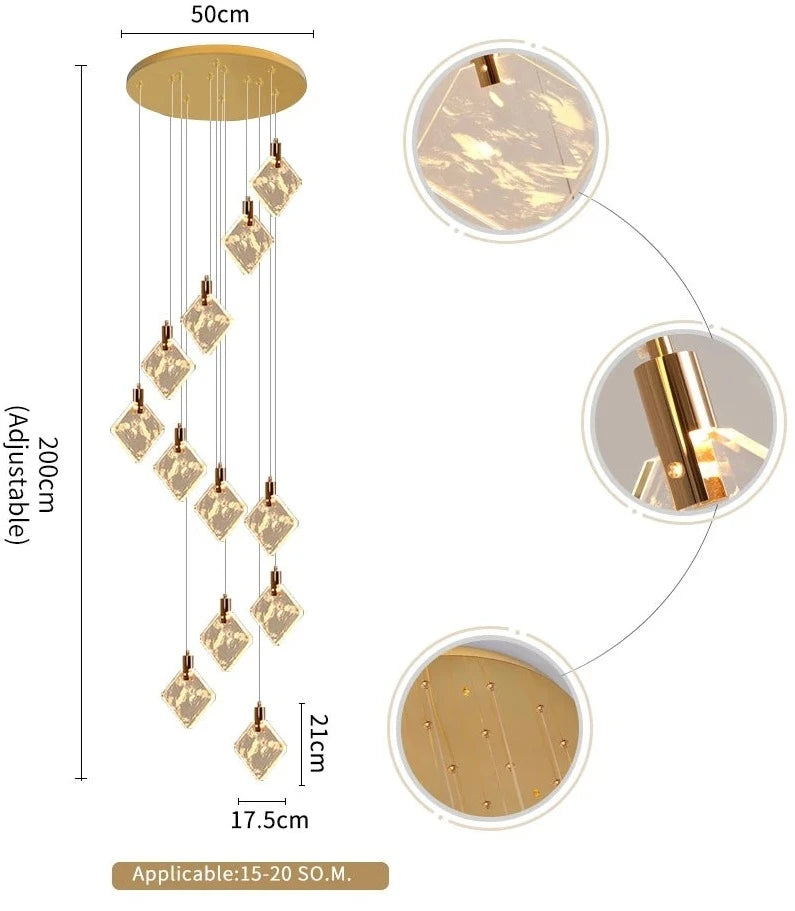 Avellino Pendant Staircase Chandelier