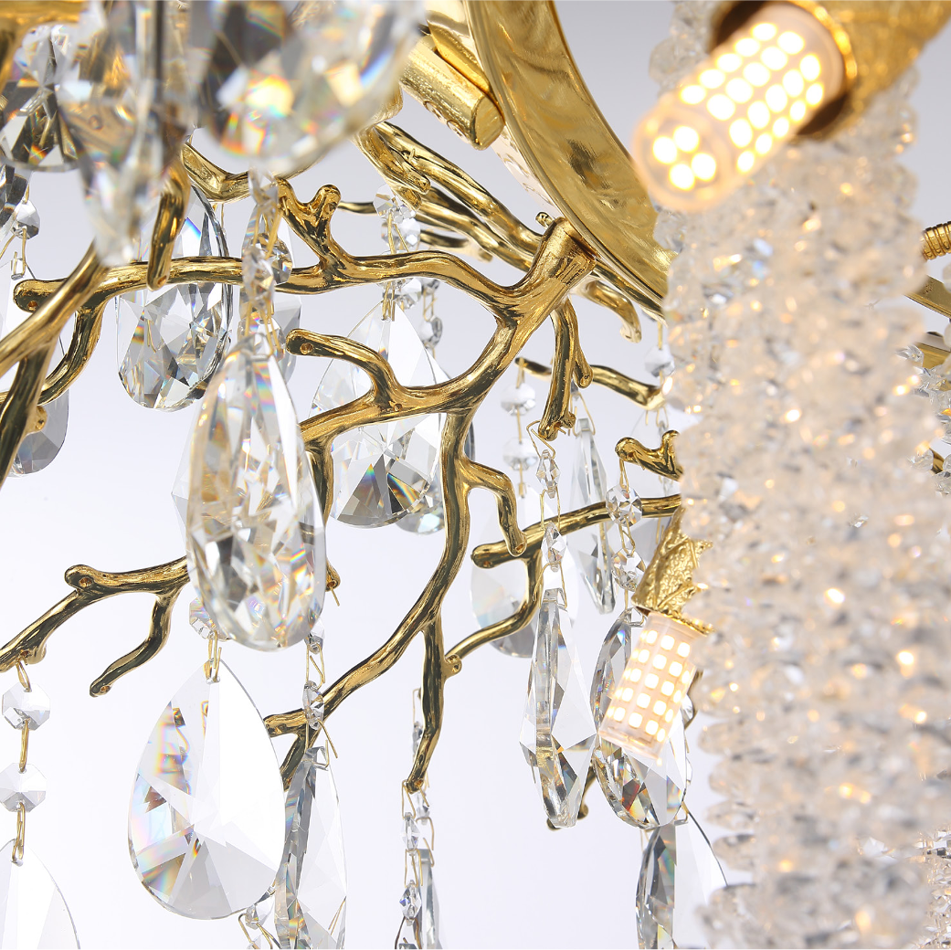 A high-end interior design setting featuring the Wisteria Dewdrop Circular Chandelier as a statement piece in a contemporary residential living space.
