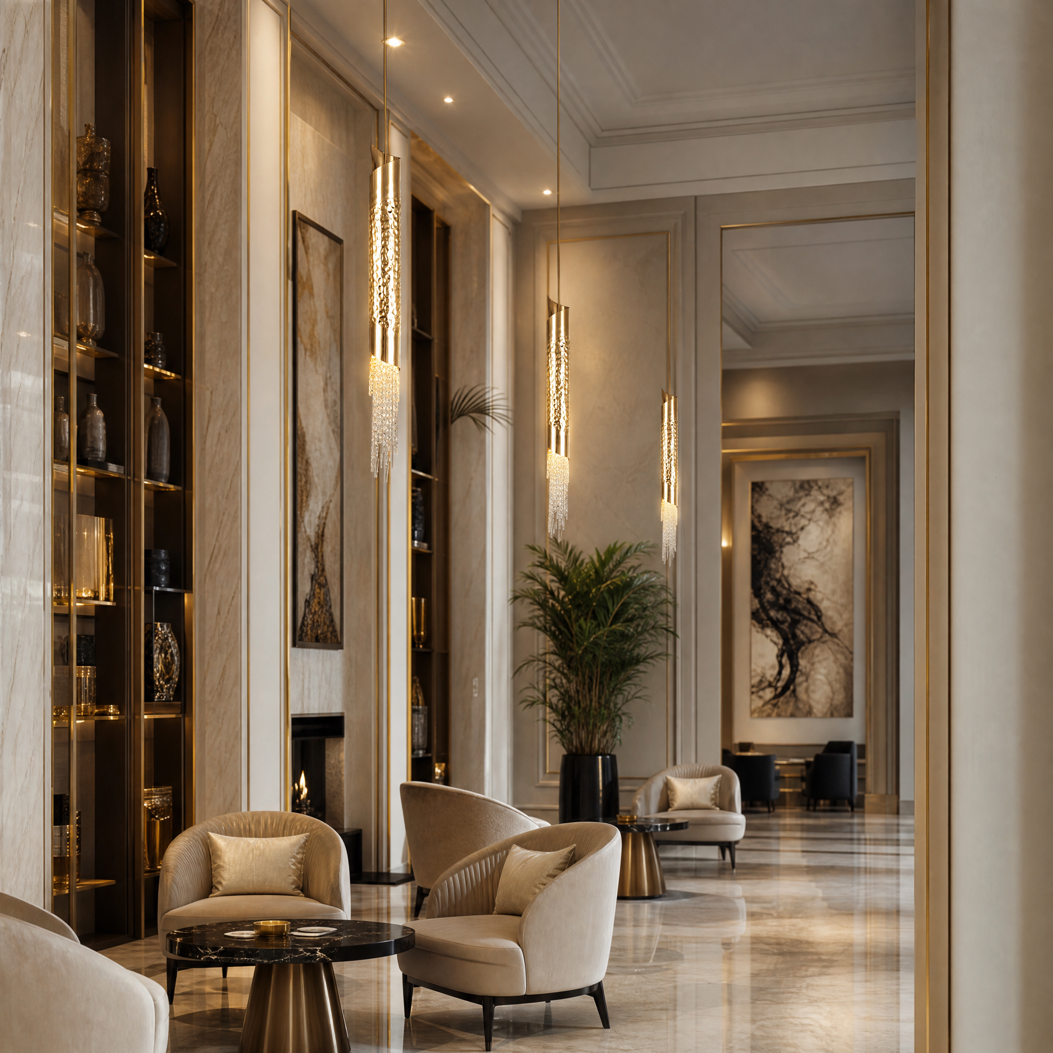 Avolto Luxury Pendant Light luxury hospitality lifestyle image by VORELLI