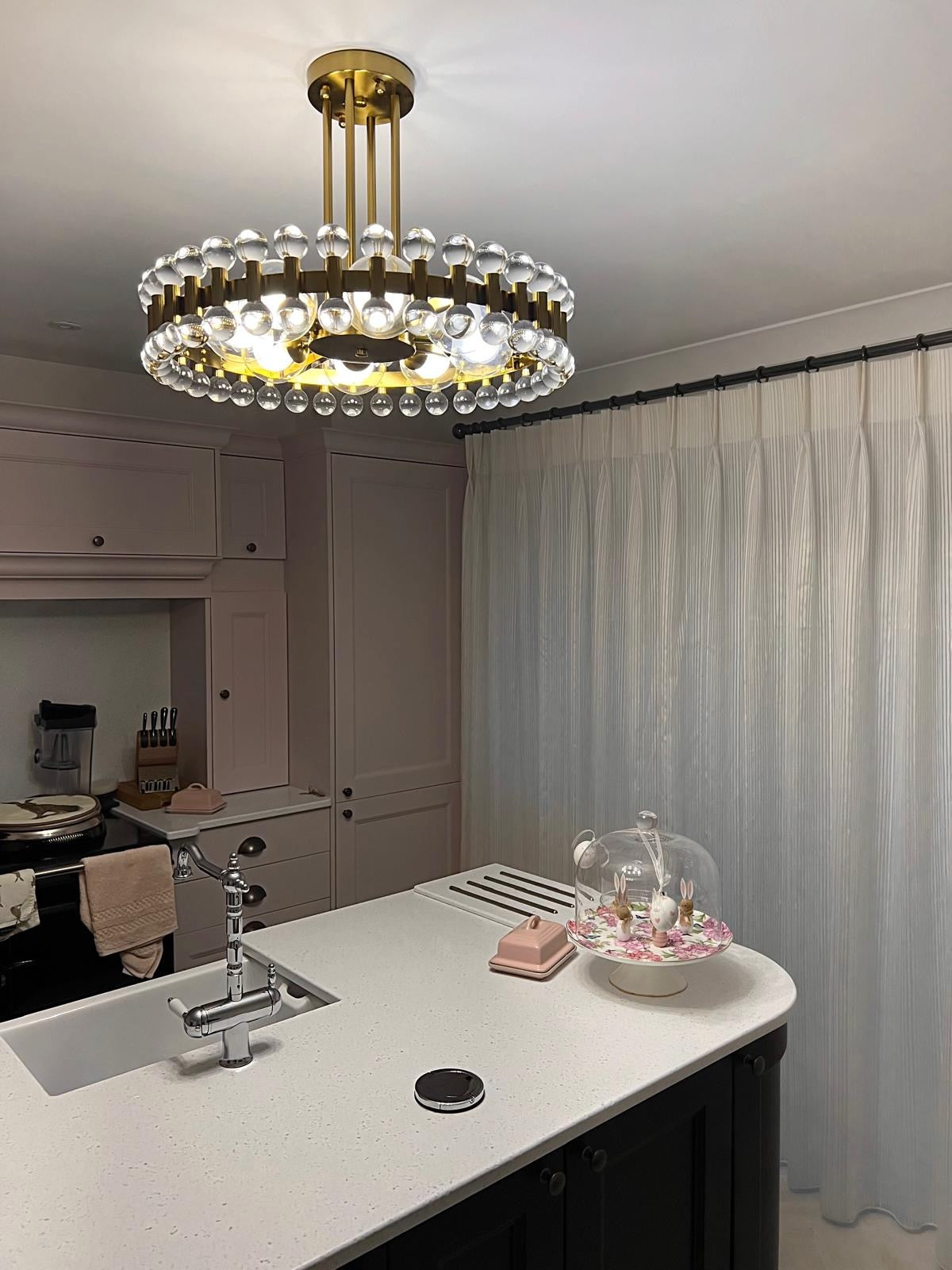 Luxury Alytus pendant light displayed above a modern kitchen island