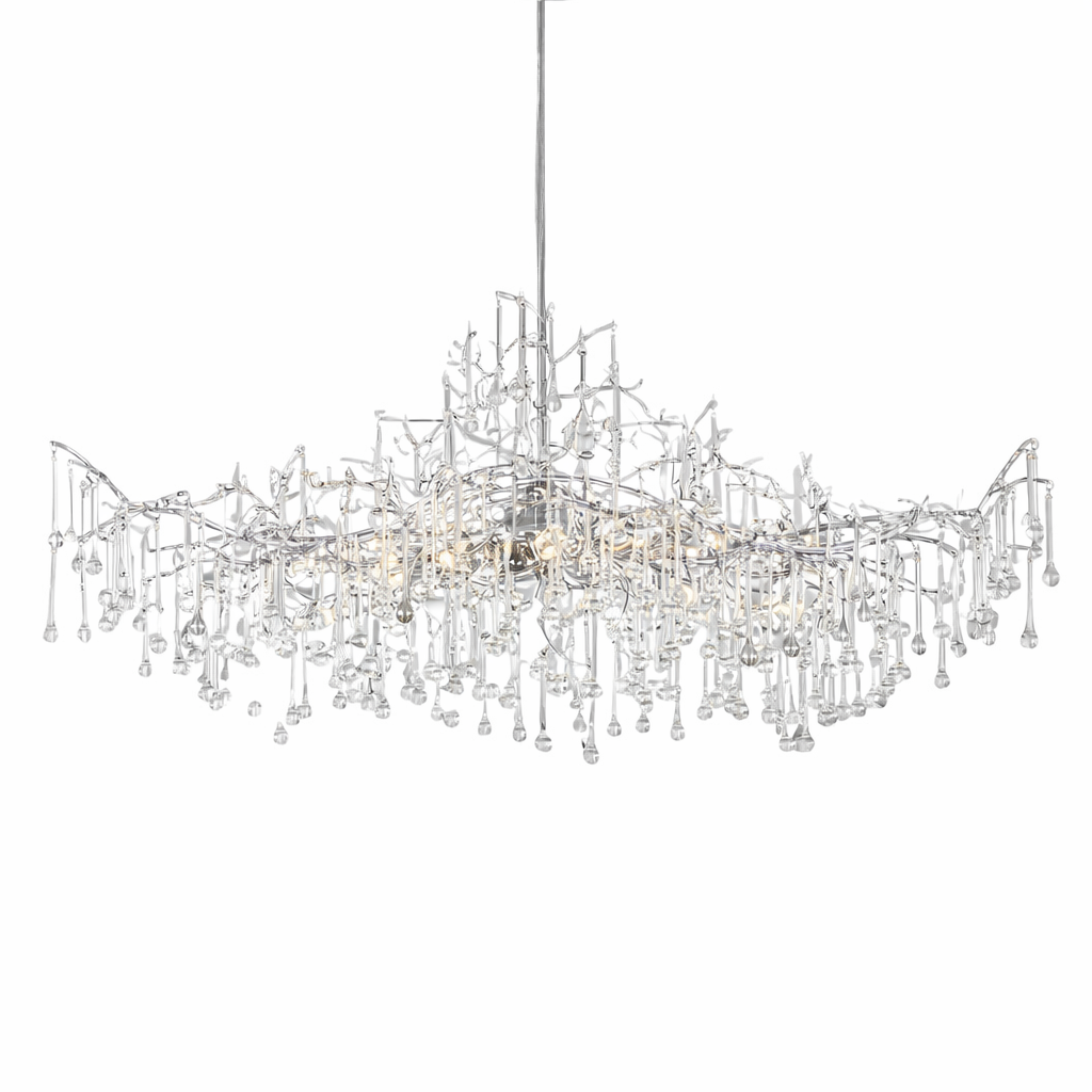 An architectural composition of branching forms from the VORELLI L'Albero d'Oro Rectangular Chandelier III, evoking a refined balance of structure and movement.