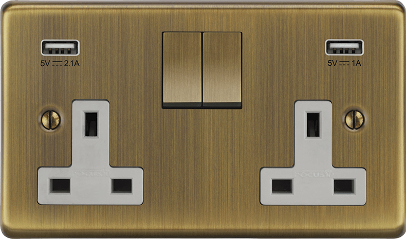 Victorian Double Socket architectural switches view 4